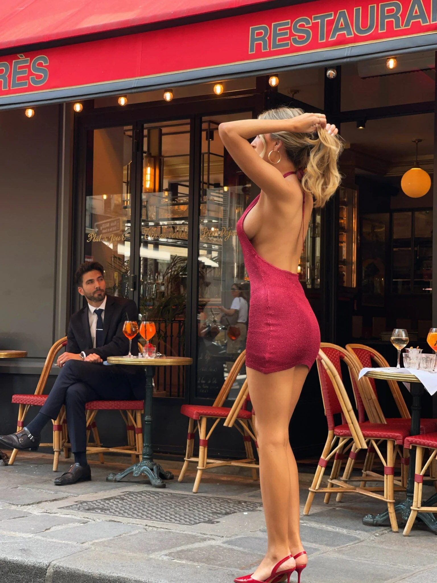 ADRIANA MINI DRESS RASPBERRY SHIMMER - Image 3