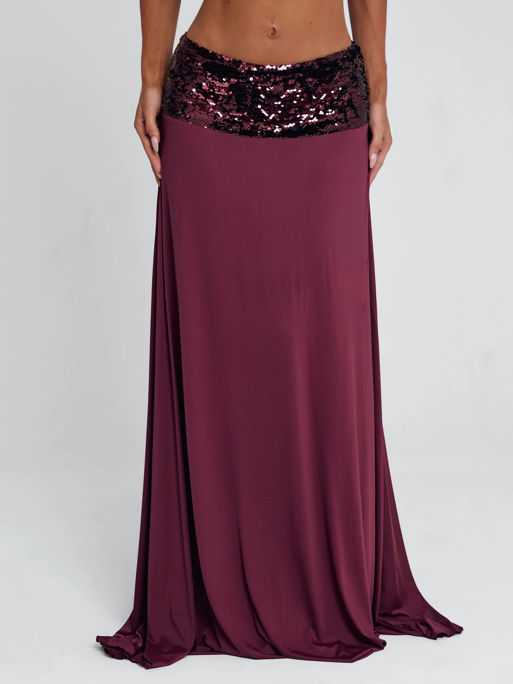 ALUNA MAXI SKIRT BURGUNDY - Image 5