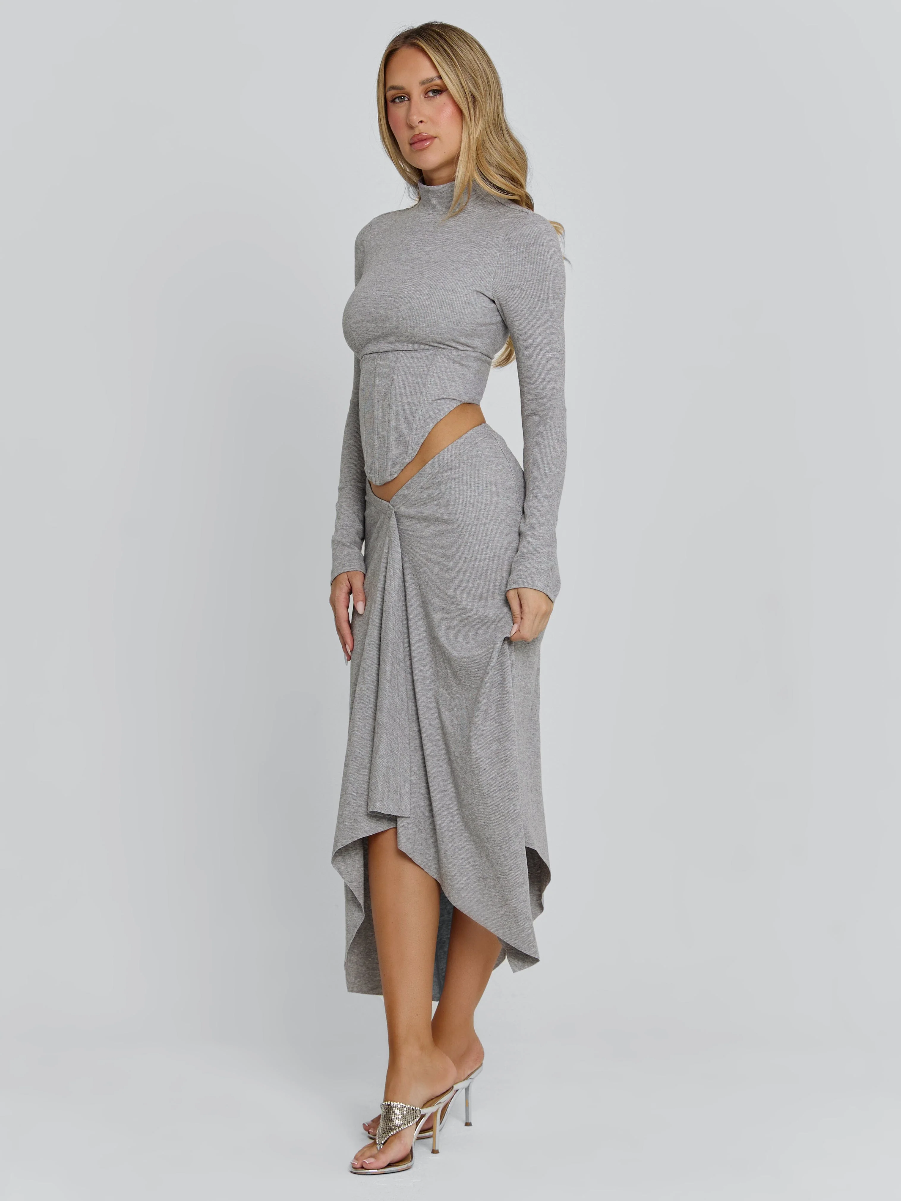 AMELIS MAXI SKIRT GREY - Image 4