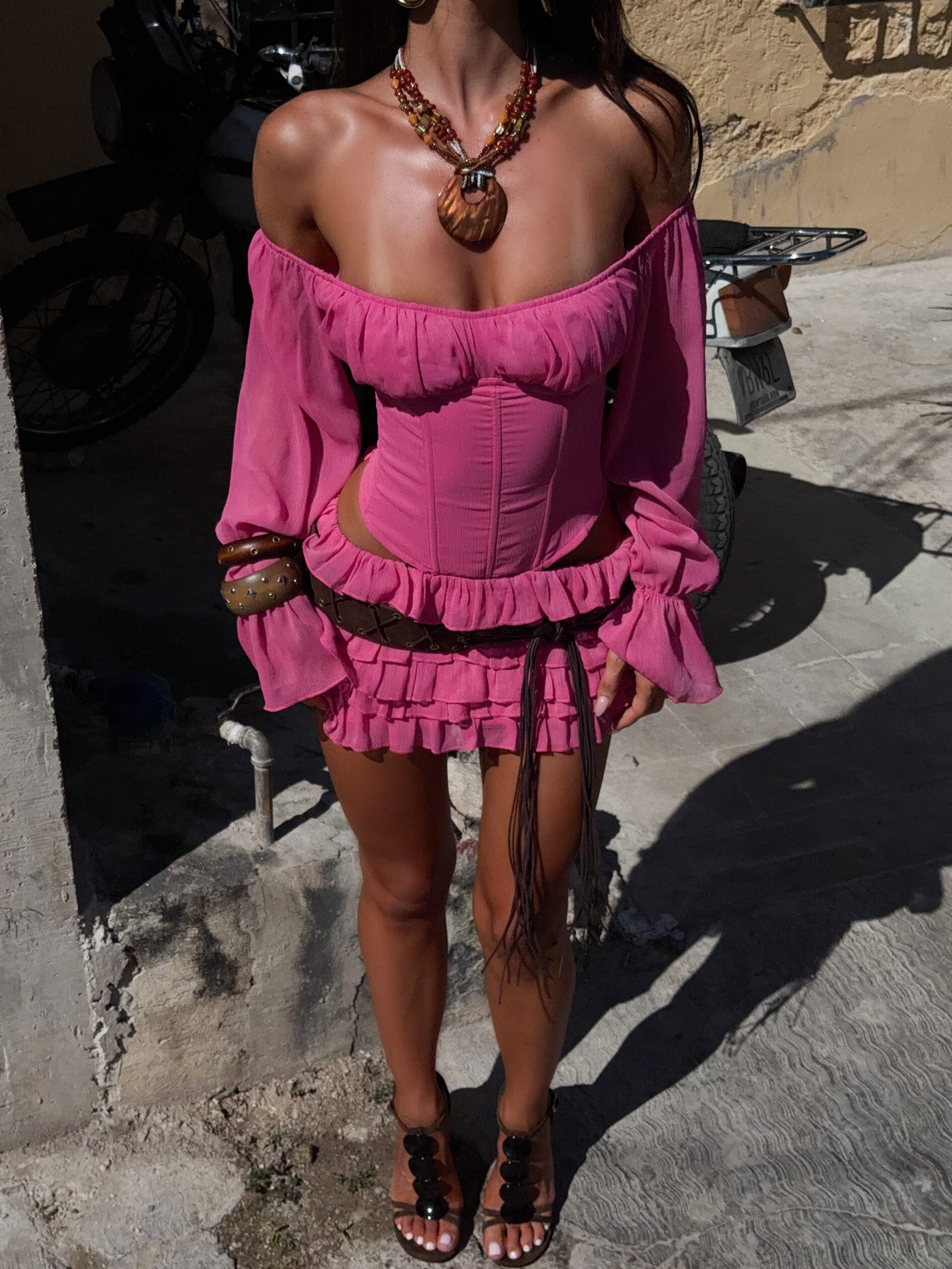 AYANI MINI DRESS HOT PINK - Image 2