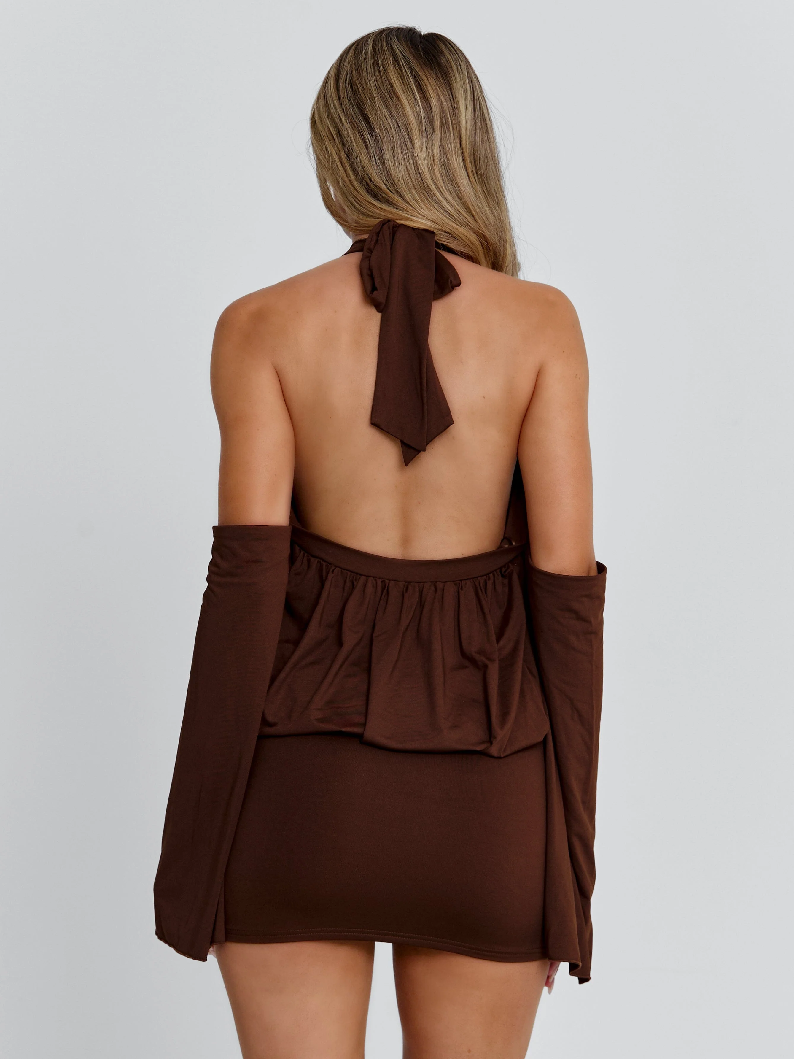 CELINA MINI DRESS CHOCOLATE - Image 6