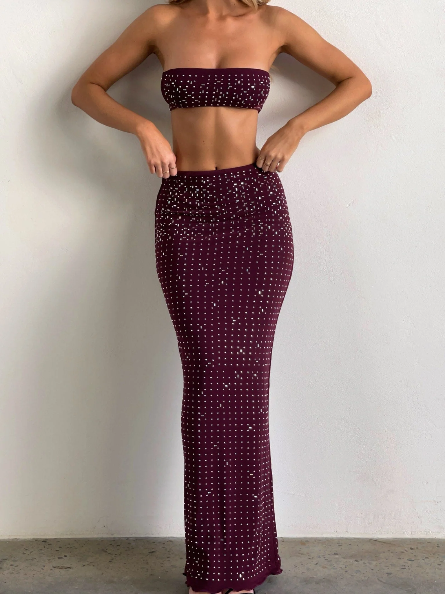 CHARLENE BANDEAU TOP WINE - Image 5