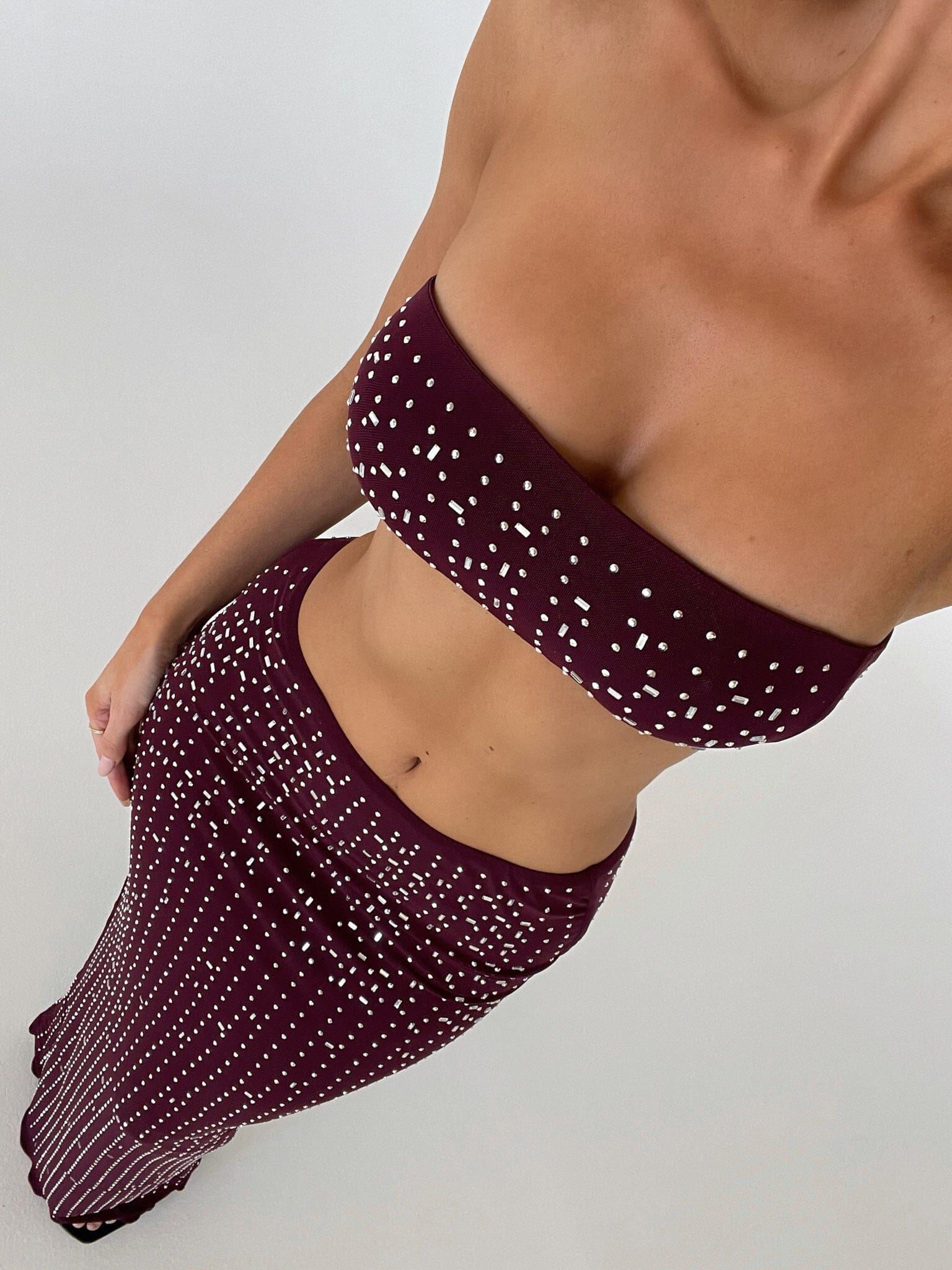 CHARLENE MAXI SKIRT WINE - Image 2