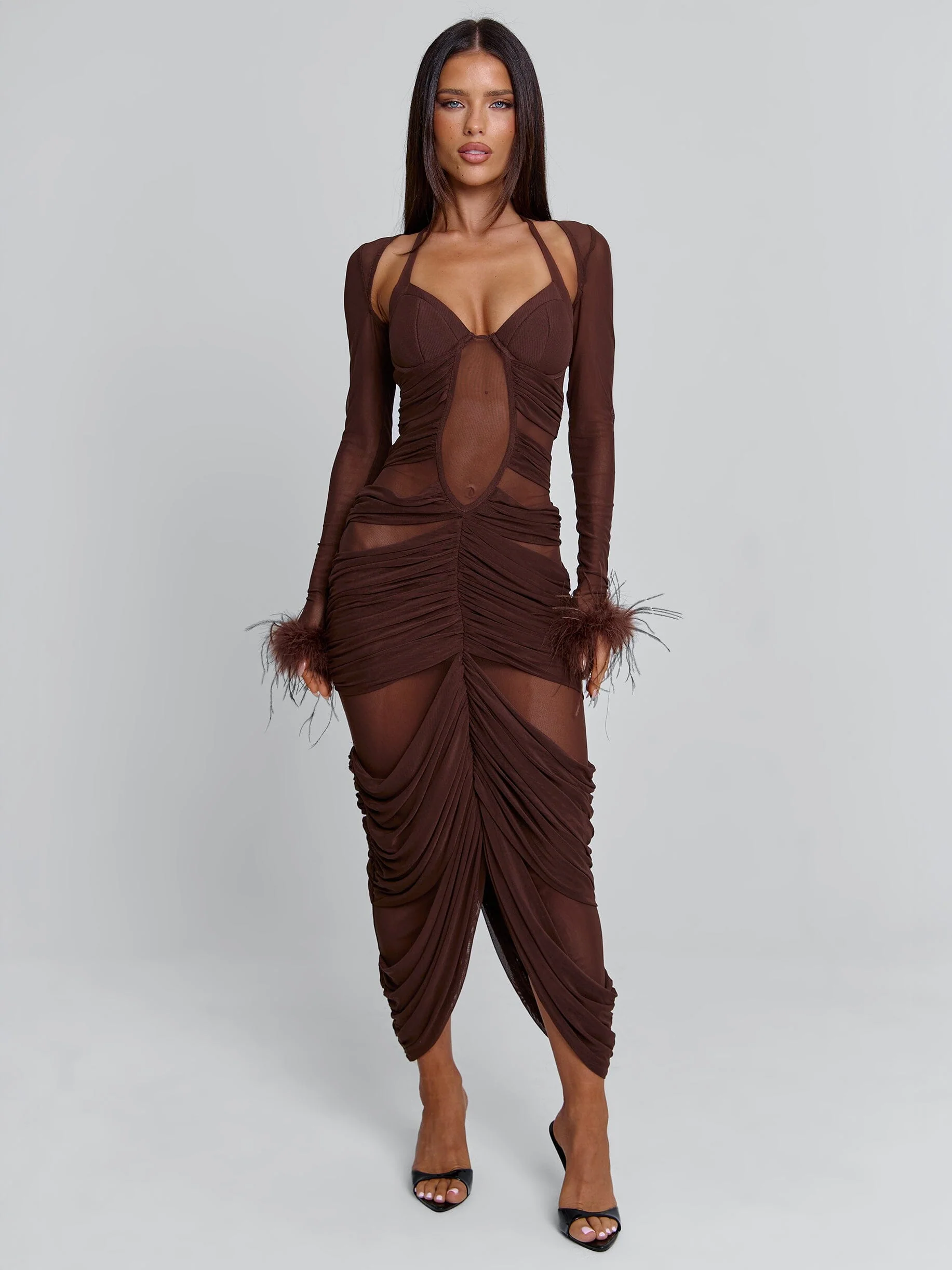 CHERREY MAXI DRESS CHOCOLATE - Image 2
