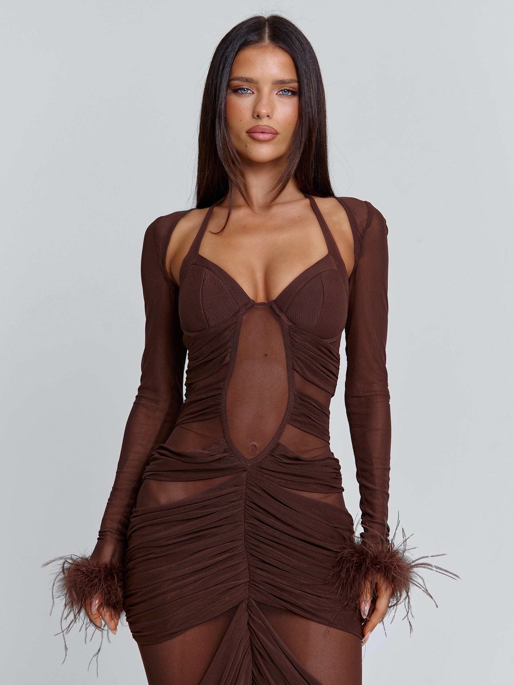 CHERREY MAXI DRESS CHOCOLATE - Image 3