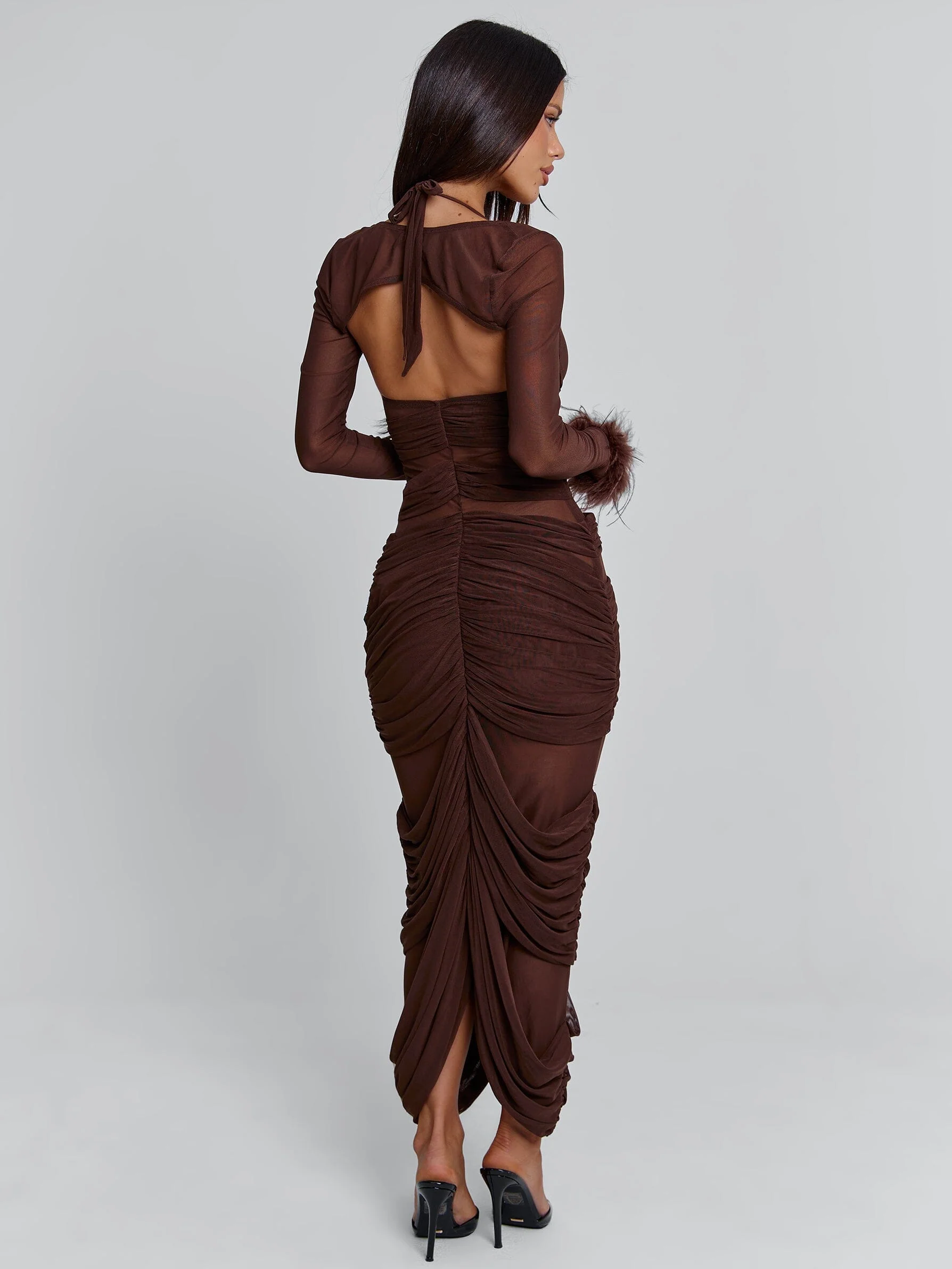 CHERREY MAXI DRESS CHOCOLATE - Image 7