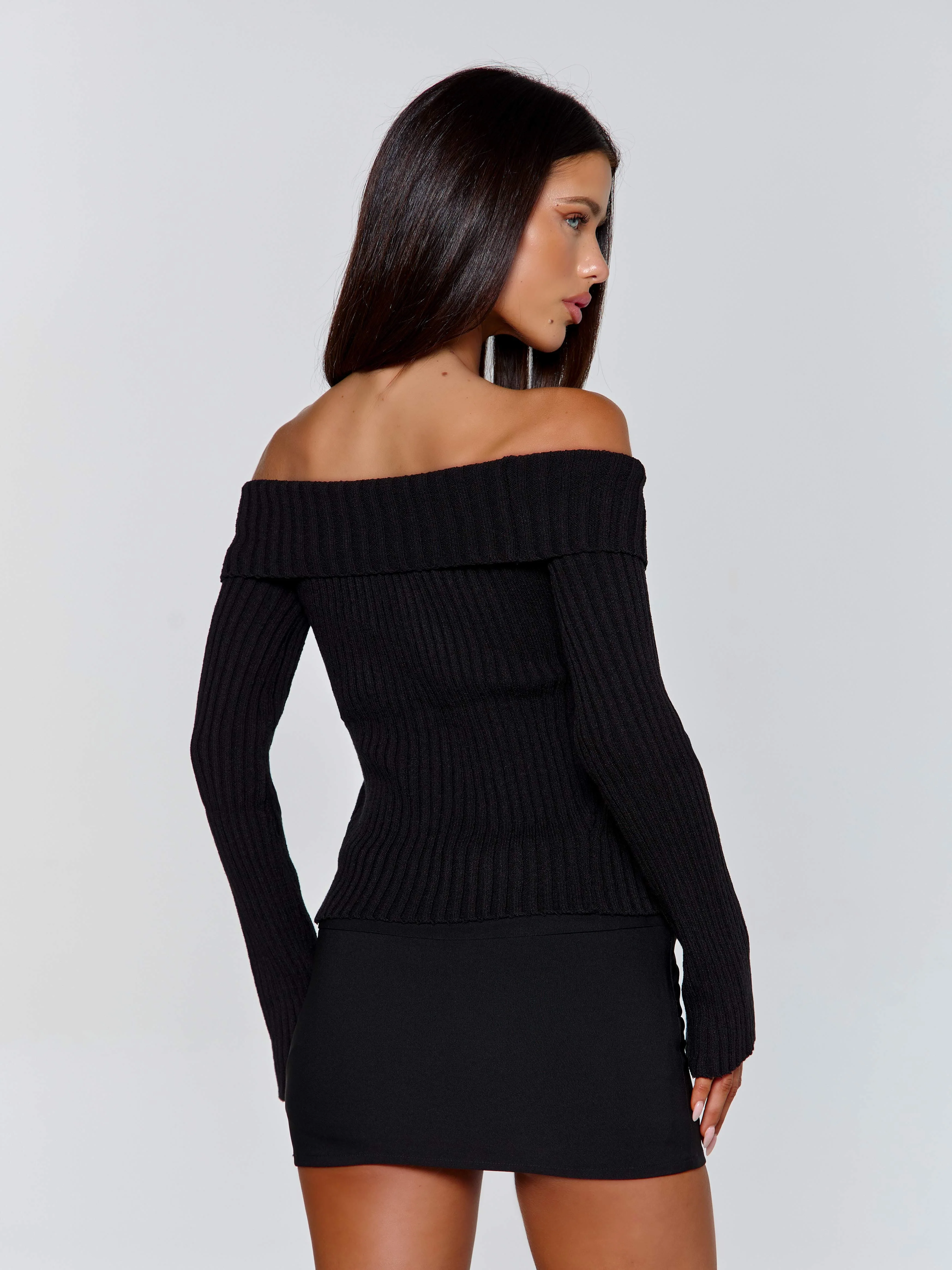 COLBY LONG SLEEVE TOP BLACK - Image 3