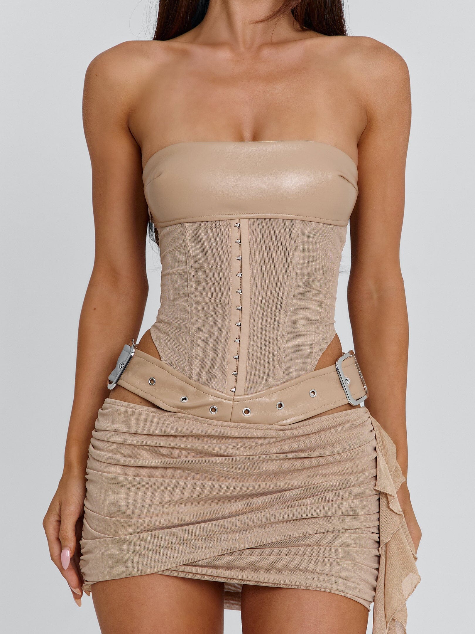 DESIREE MINI DRESS TAN - Image 5