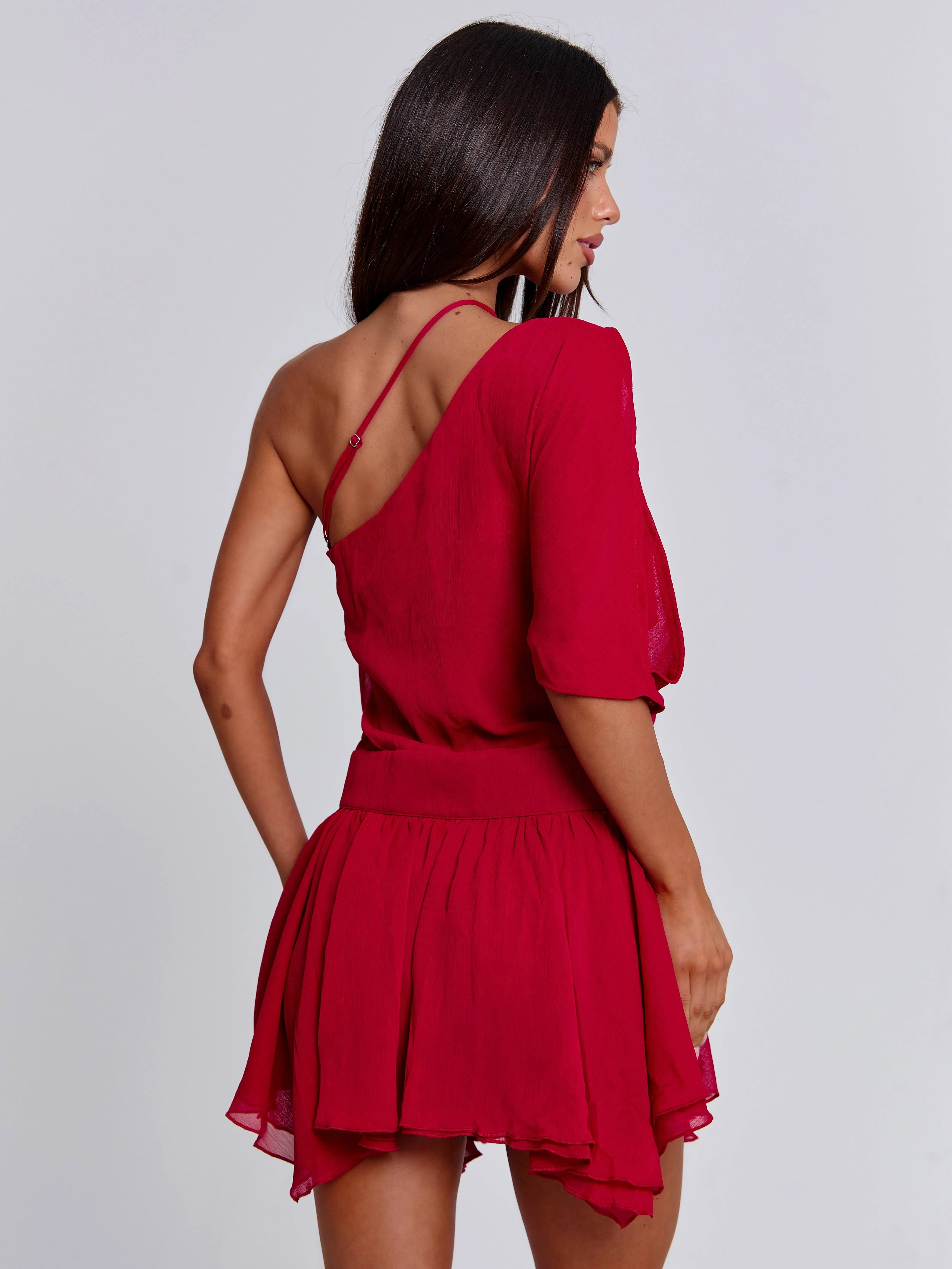 ERICE MINI DRESS DEEP RED - Image 7