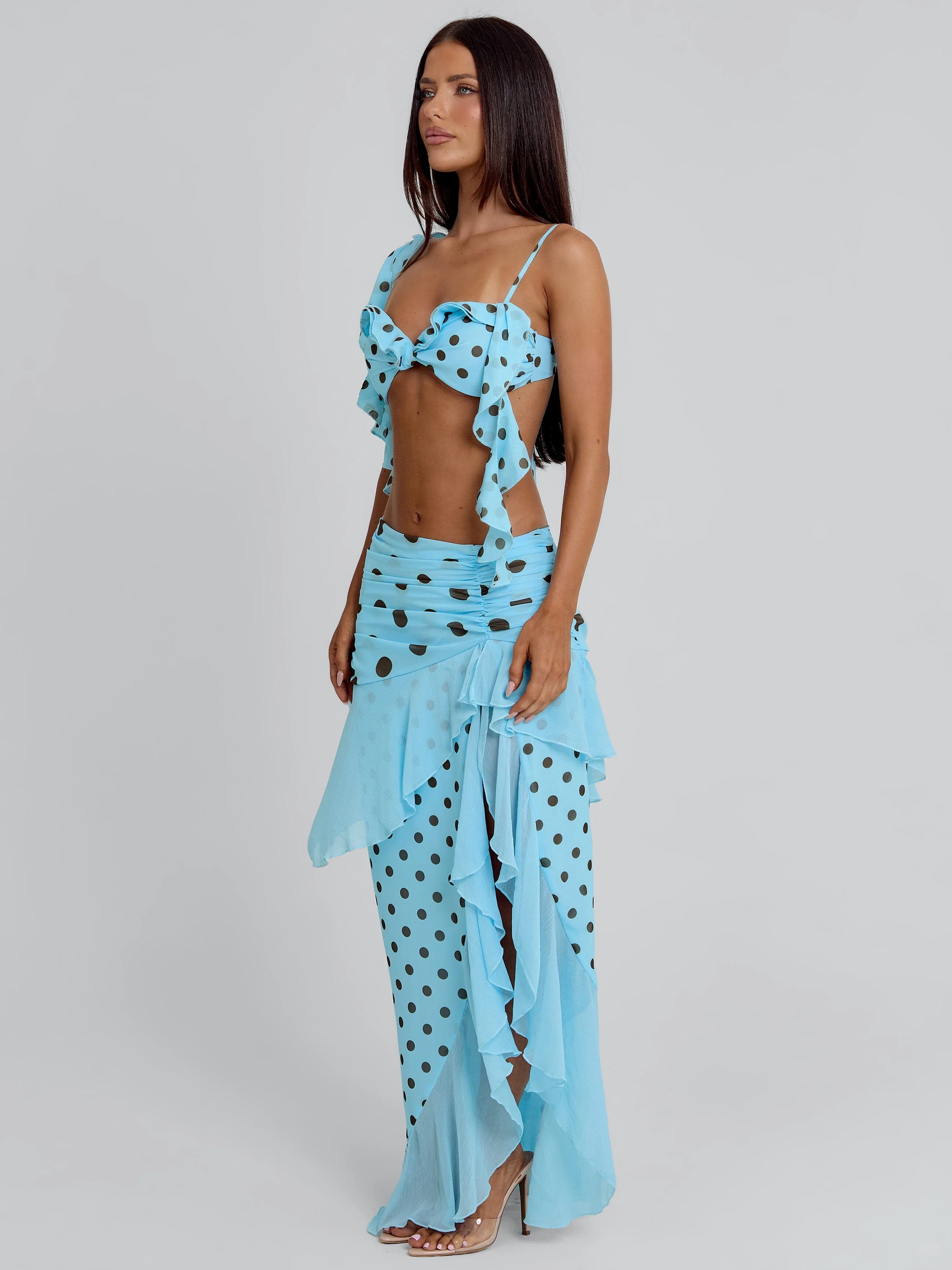 FARWIN MAXI SKIRT BLUE POLKA DOT - Image 5