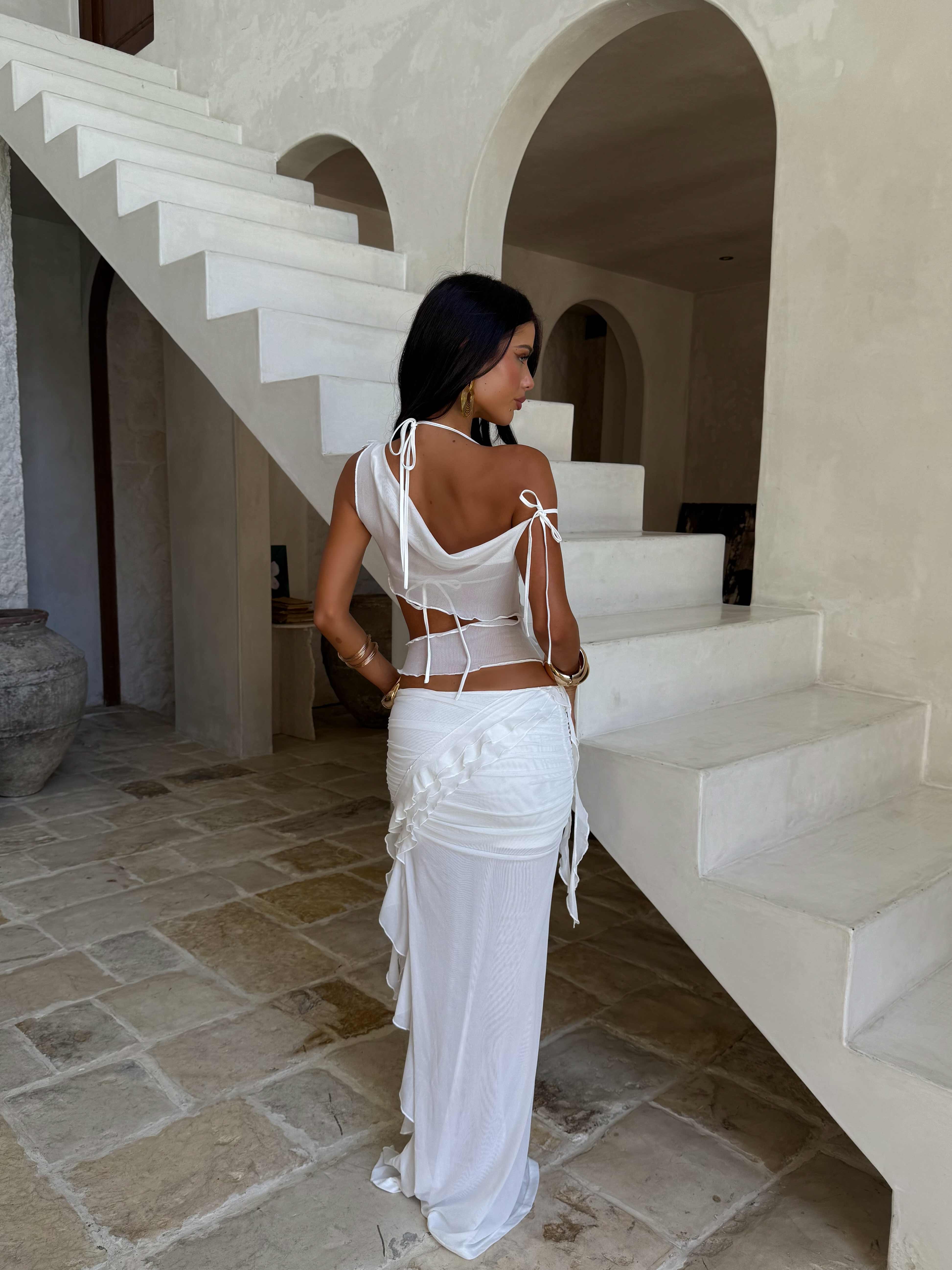 FION MAXI SKIRT BRIGHT WHITE - Image 6