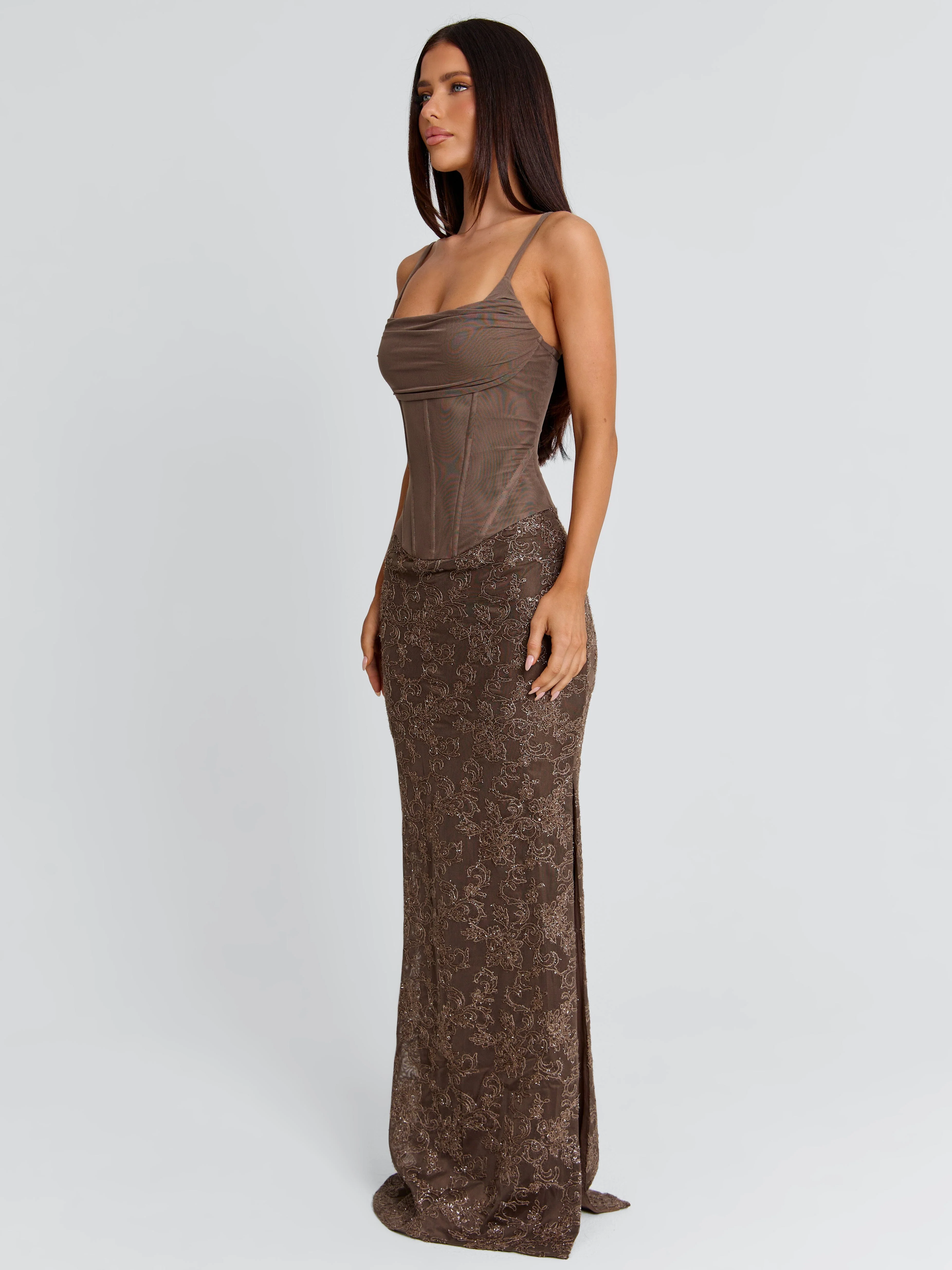 HADLAI MAXI DRESS BROWN - Image 7