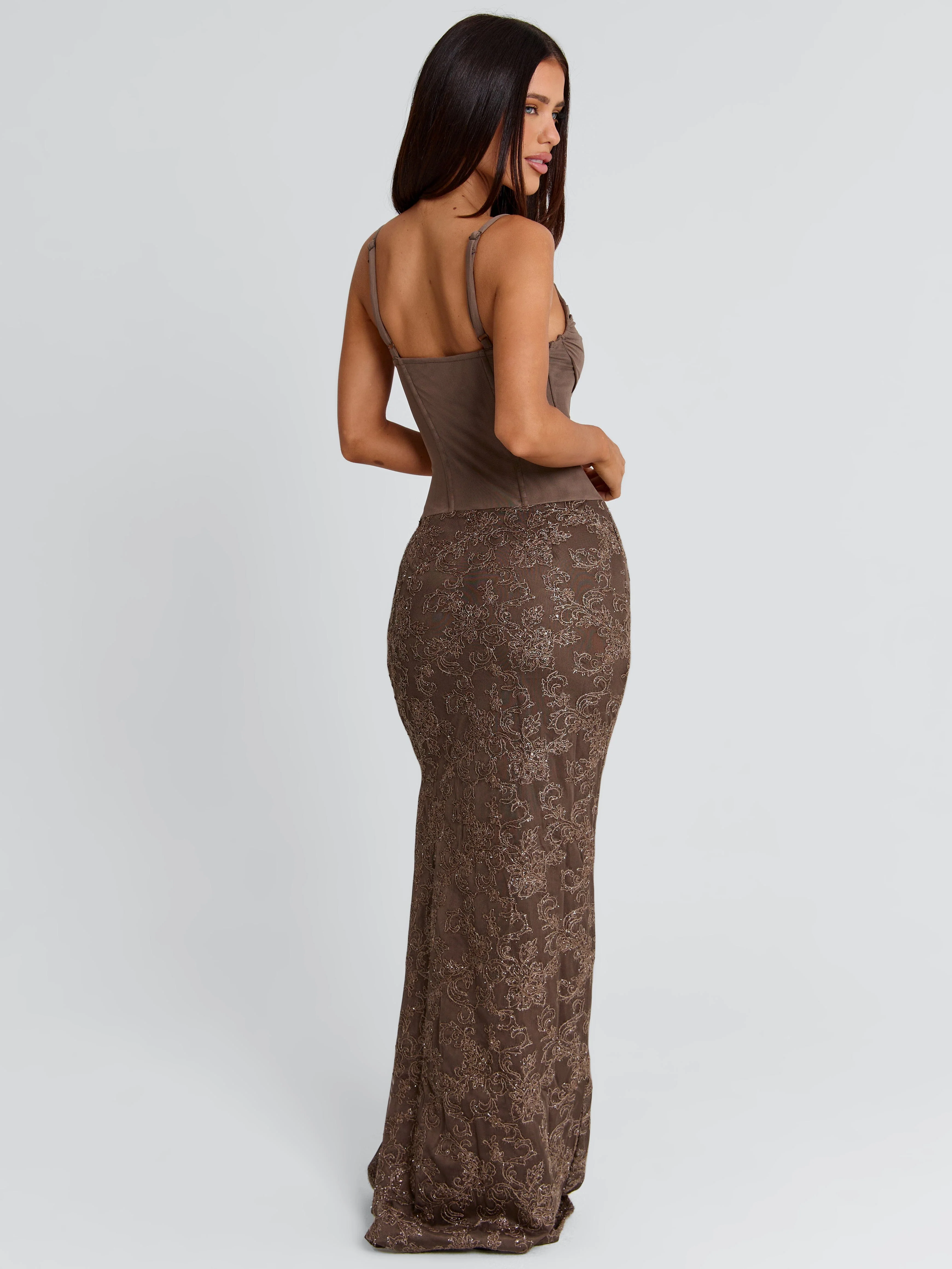 HADLAI MAXI DRESS BROWN - Image 9