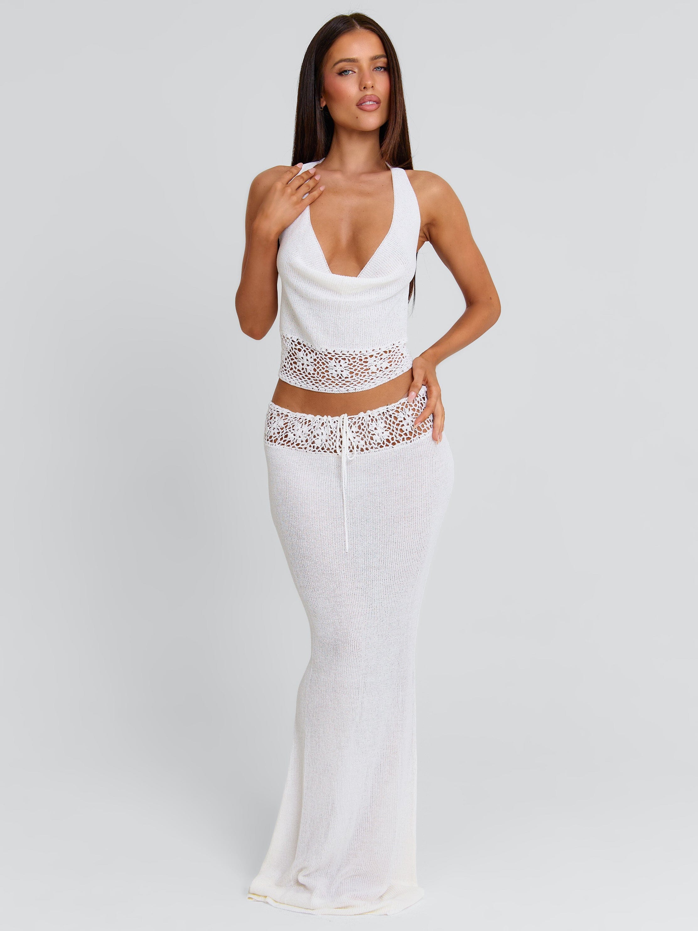 HARRIETT MAXI SKIRT WHITE - Image 4