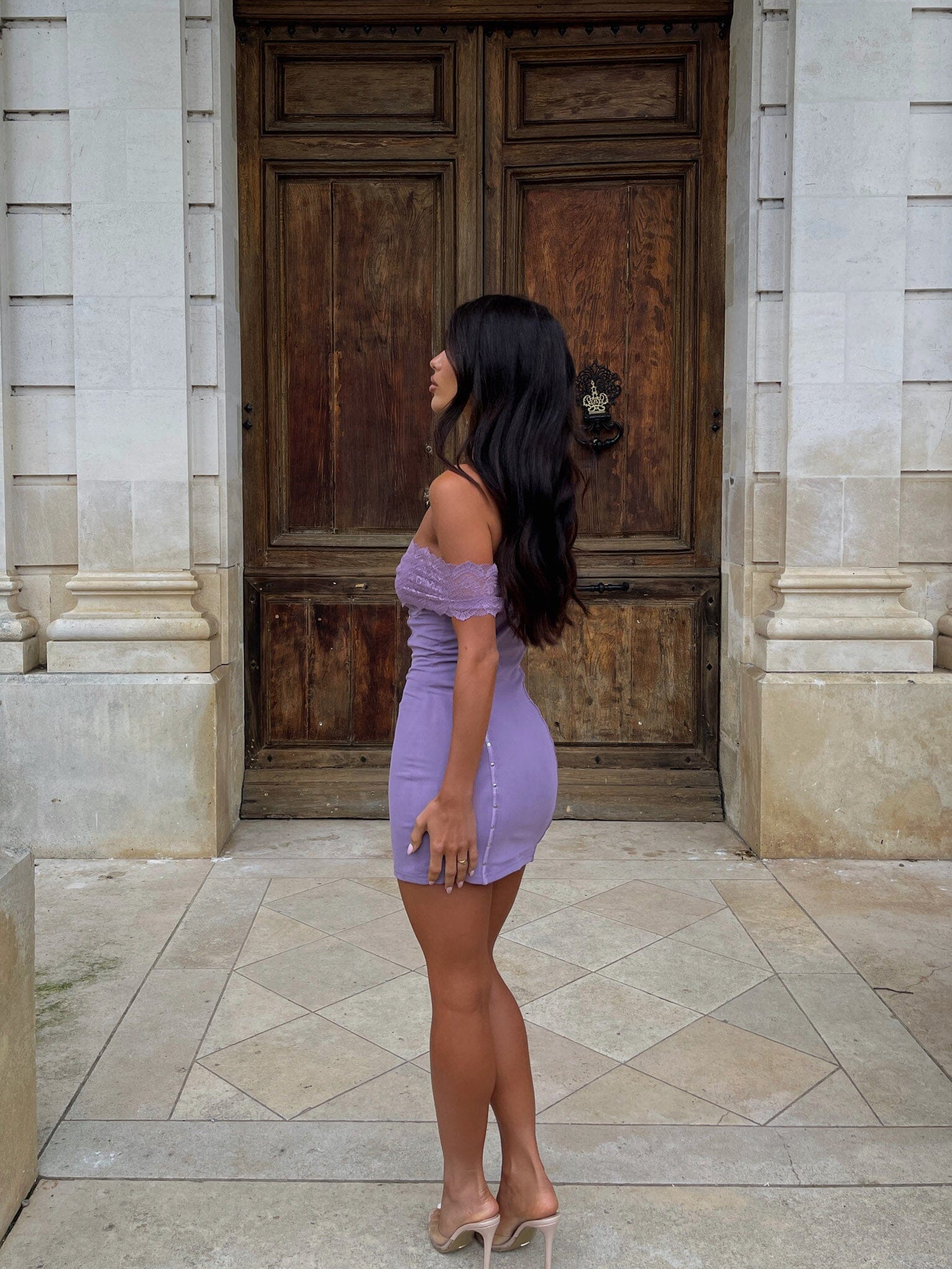 HENLEY MINI DRESS DUSTY PURPLE - Image 5