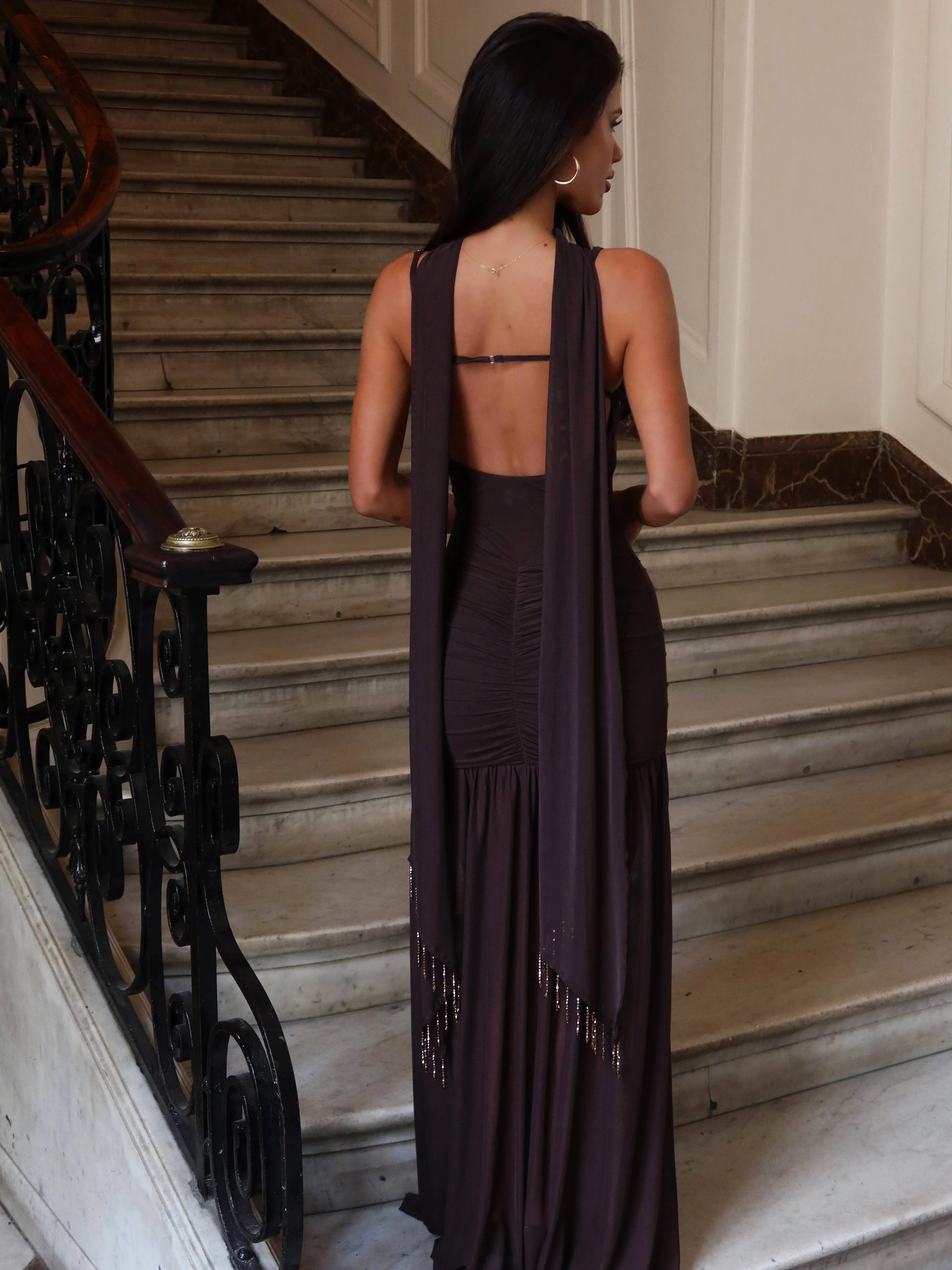 IDA MAXI DRESS CHOCOLATE - Image 6