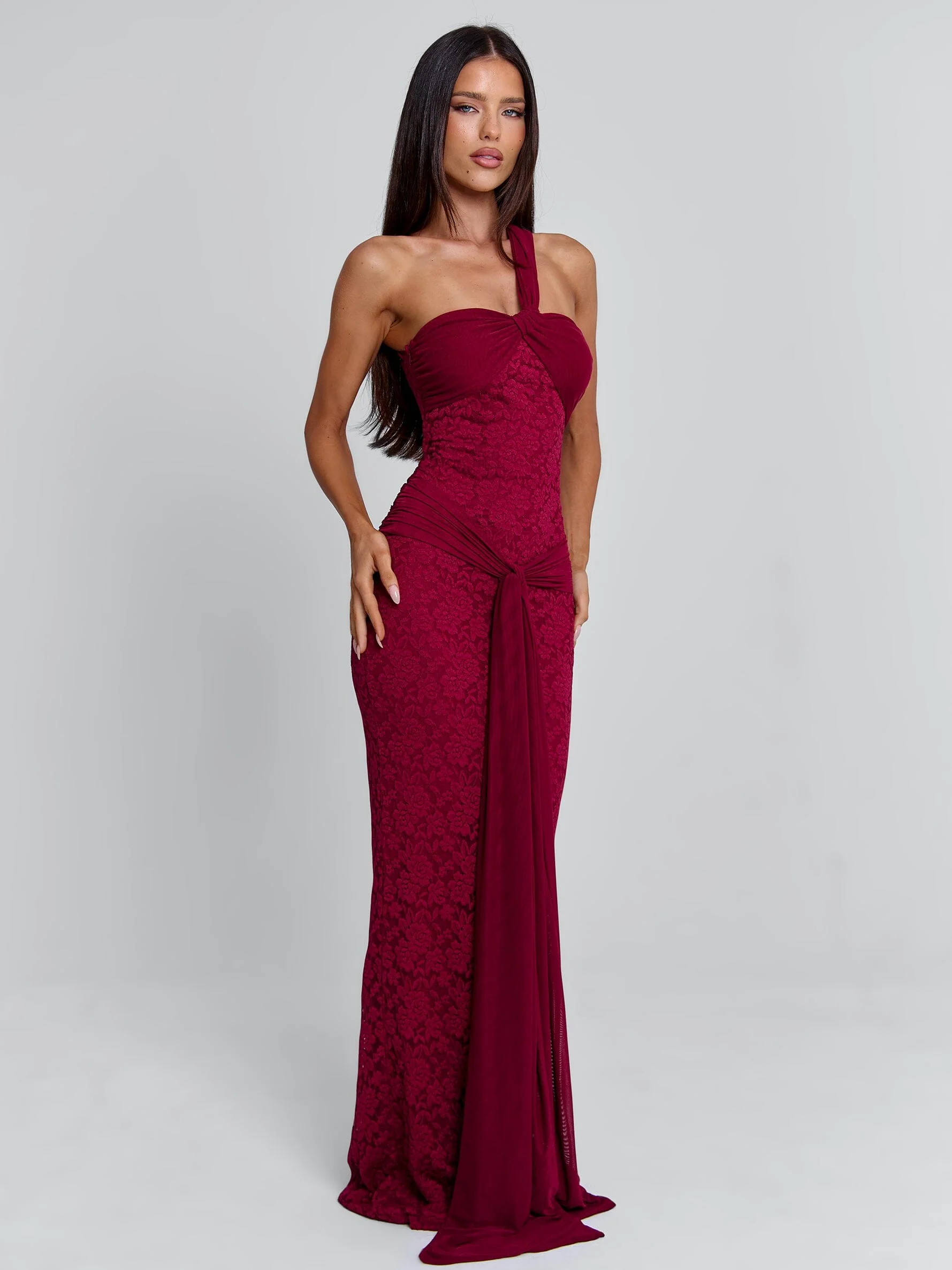 IRMA MAXI DRESS BURGUNDY - Image 5