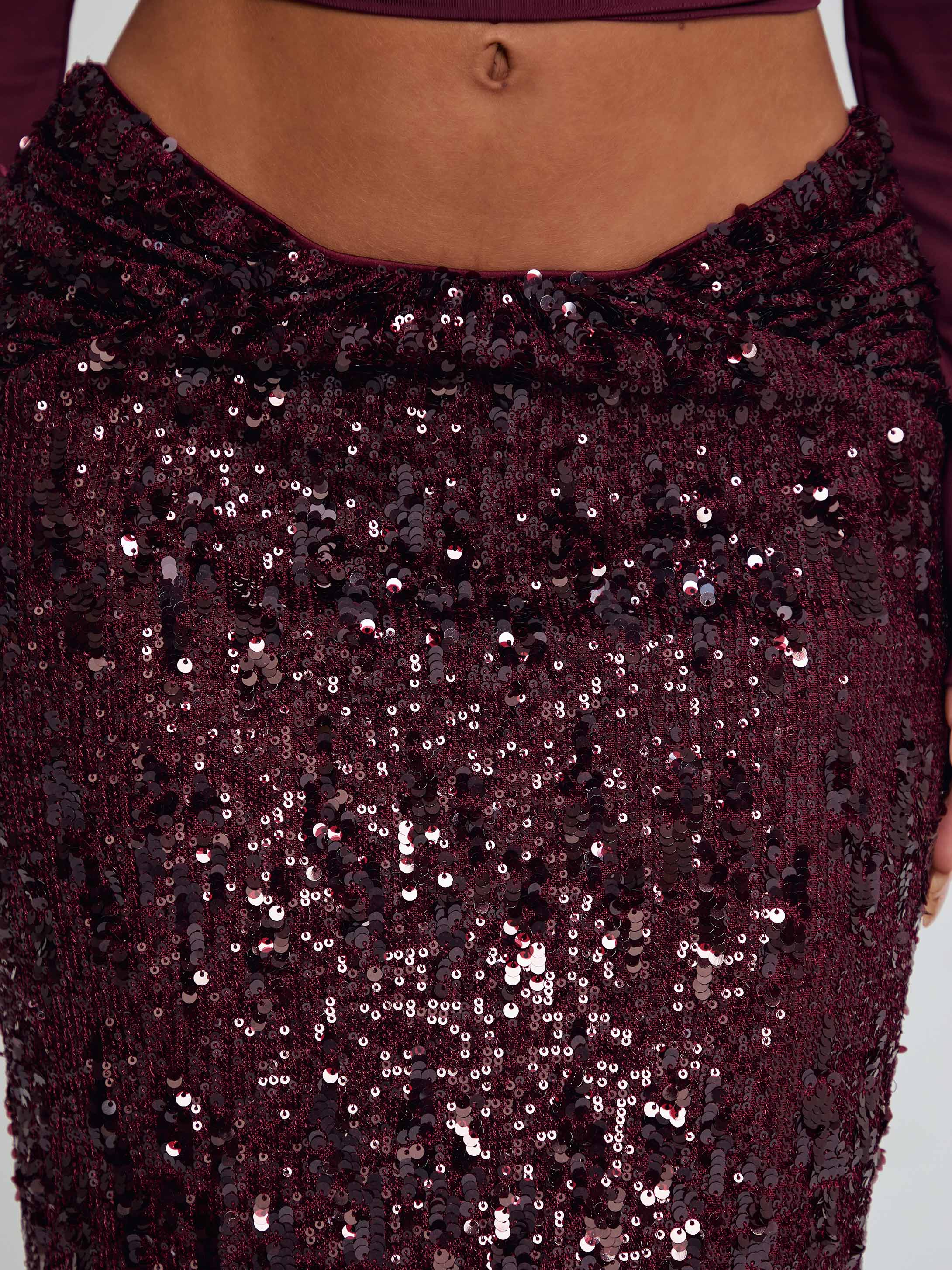 ISLE MAXI SKIRT BURGUNDY - Image 5