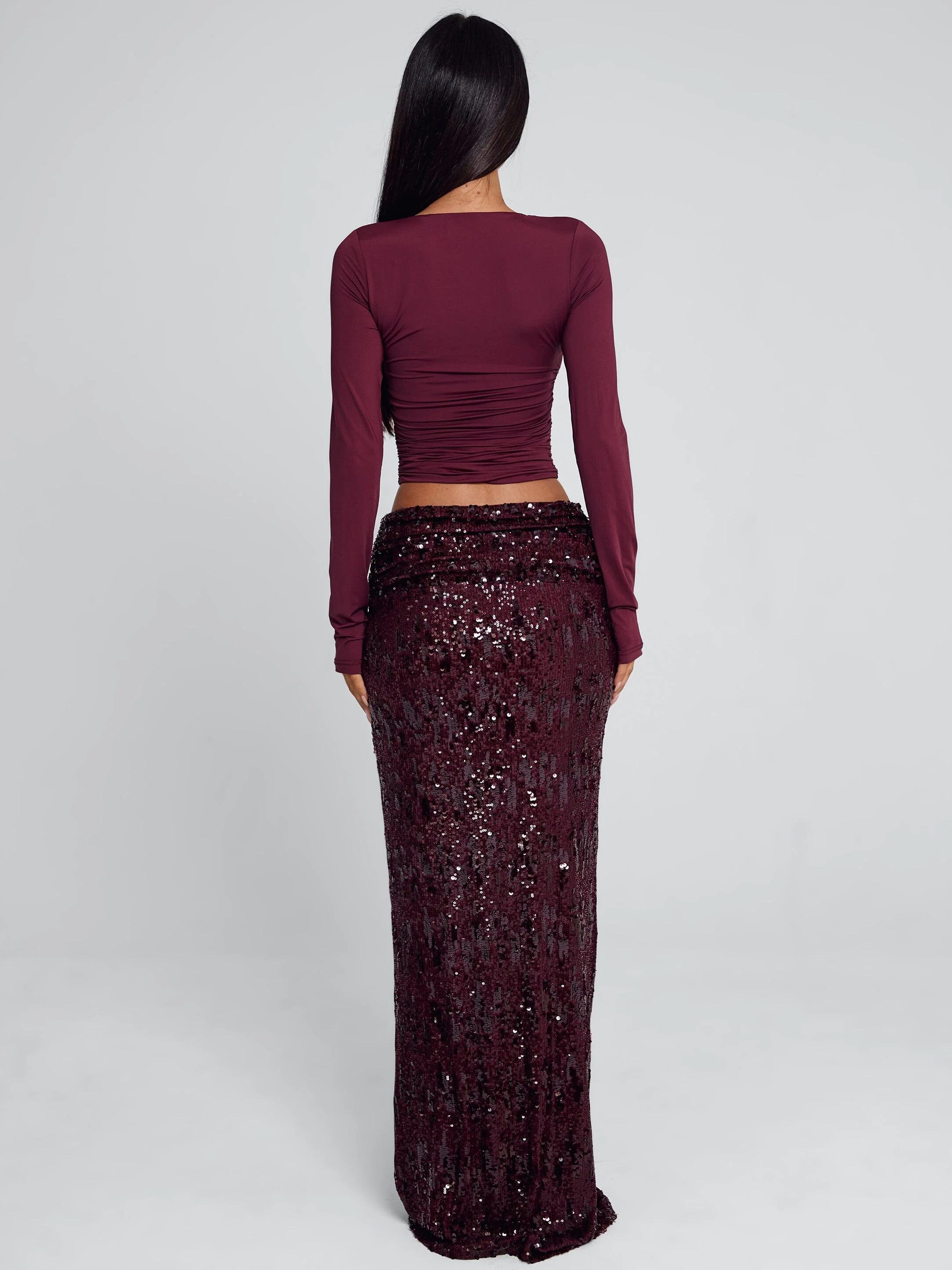 ISLE MAXI SKIRT BURGUNDY - Image 6
