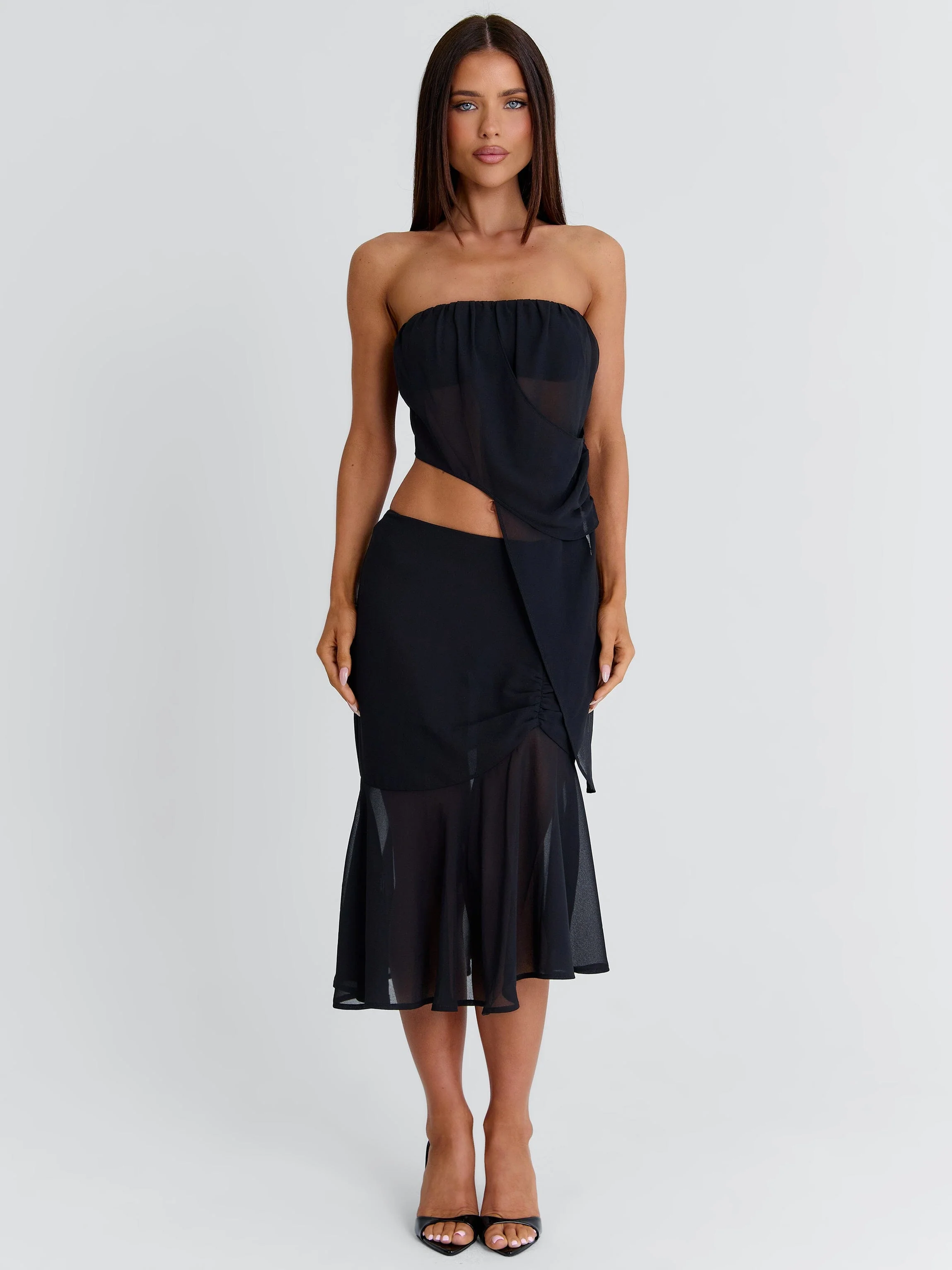 ITZELI MIDI SKIRT BLACK - Image 5