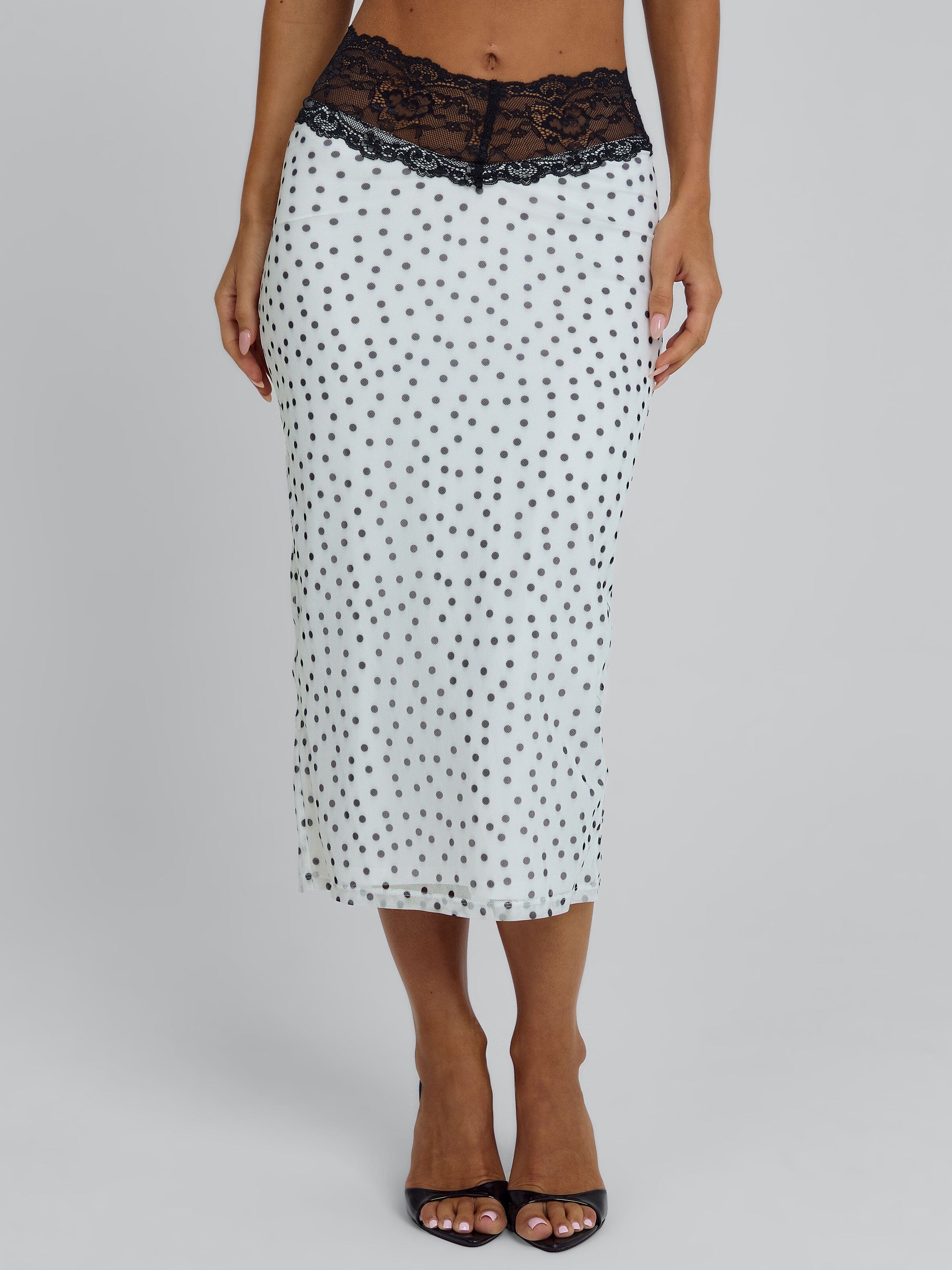 JAZARA MIDI SKIRT BLACK POLKA DOT - Image 3
