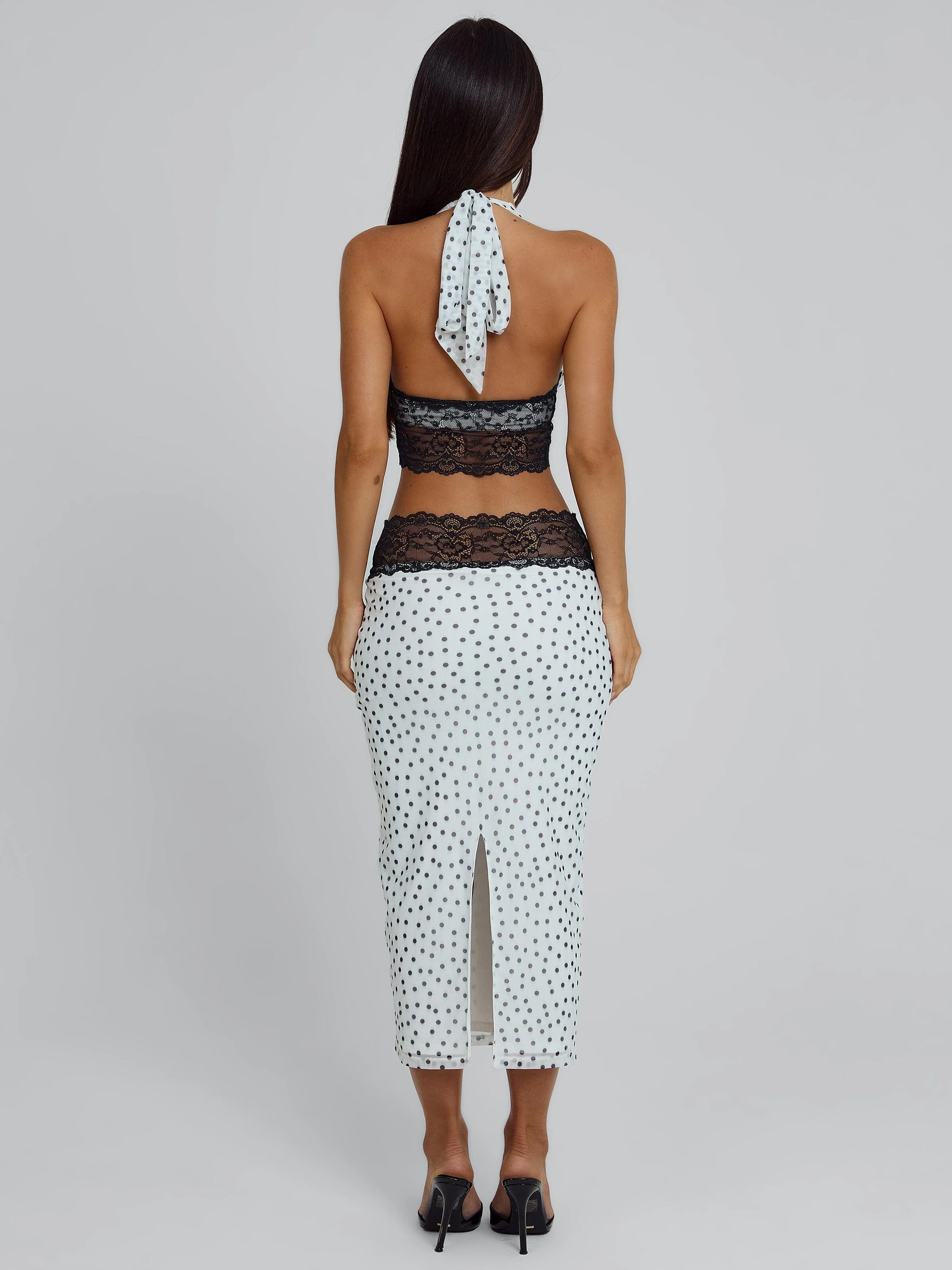 JAZARA MIDI SKIRT BLACK POLKA DOT - Image 7