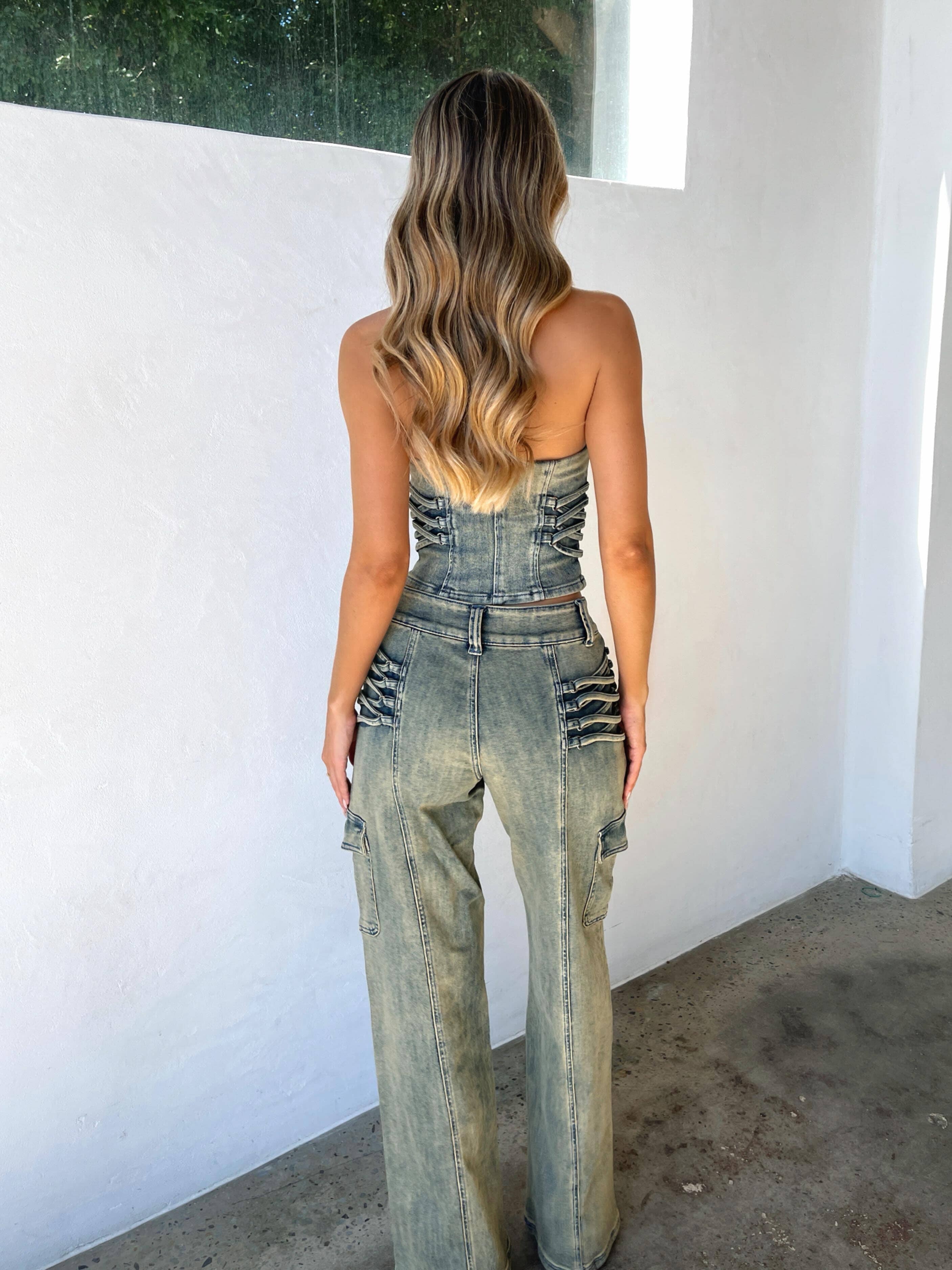 JOELLE CORSET TOP DENIM - Image 4