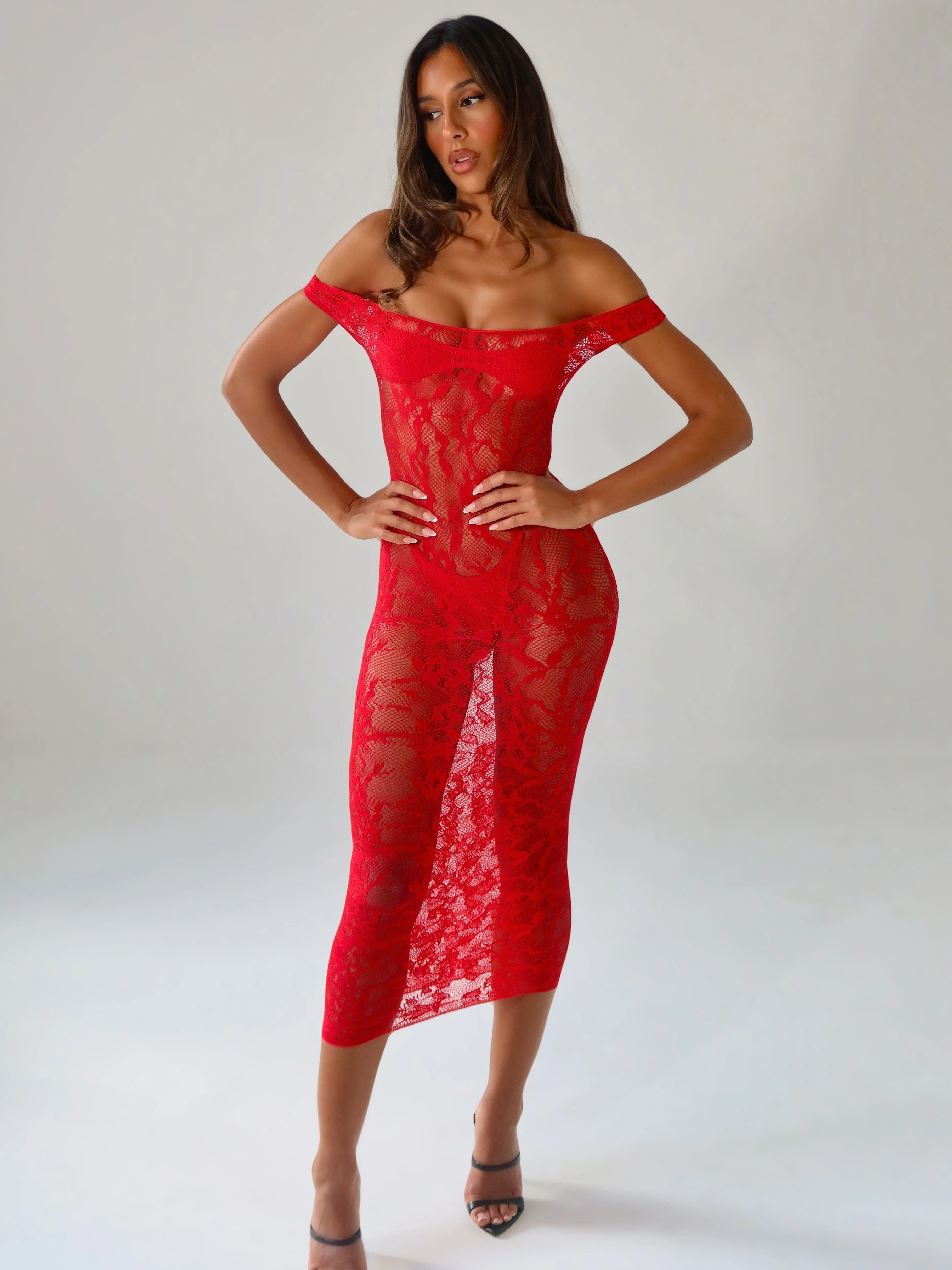 KAELIS MIDI DRESS RED - Image 5