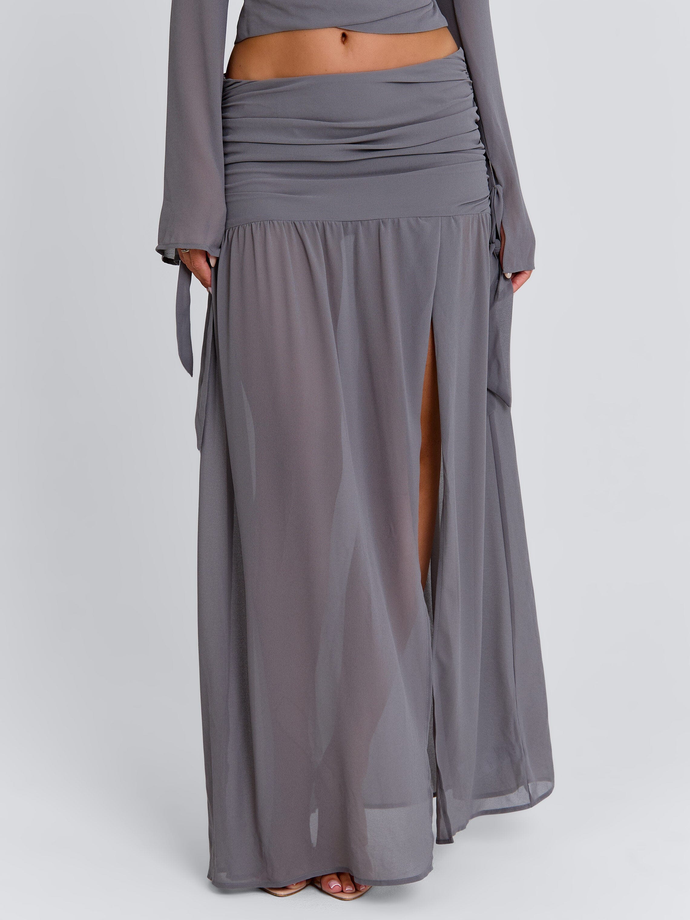 LIVVIE MAXI SKIRT GREY - Image 4
