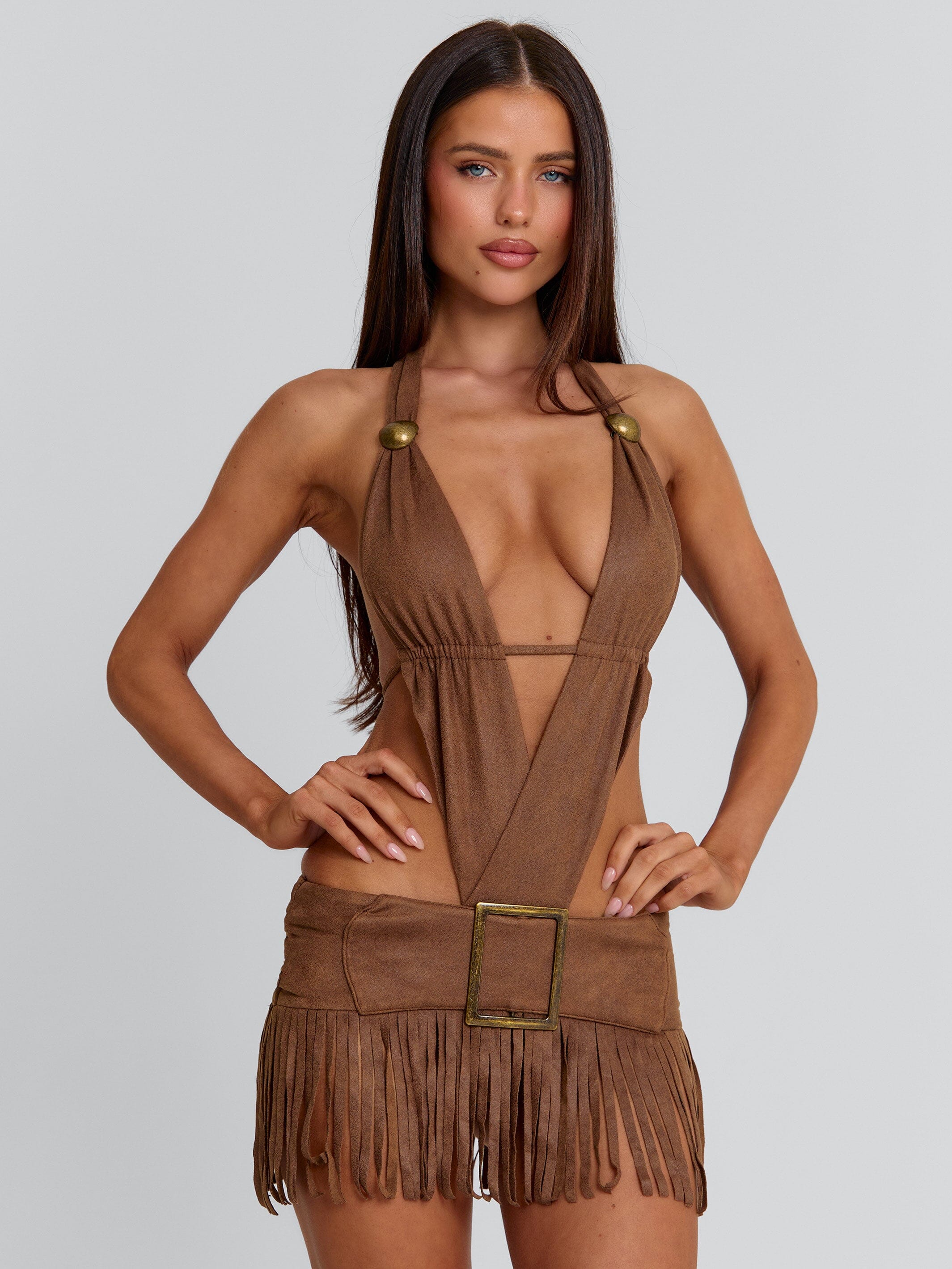 LOURE MINI DRESS BROWN - Image 3