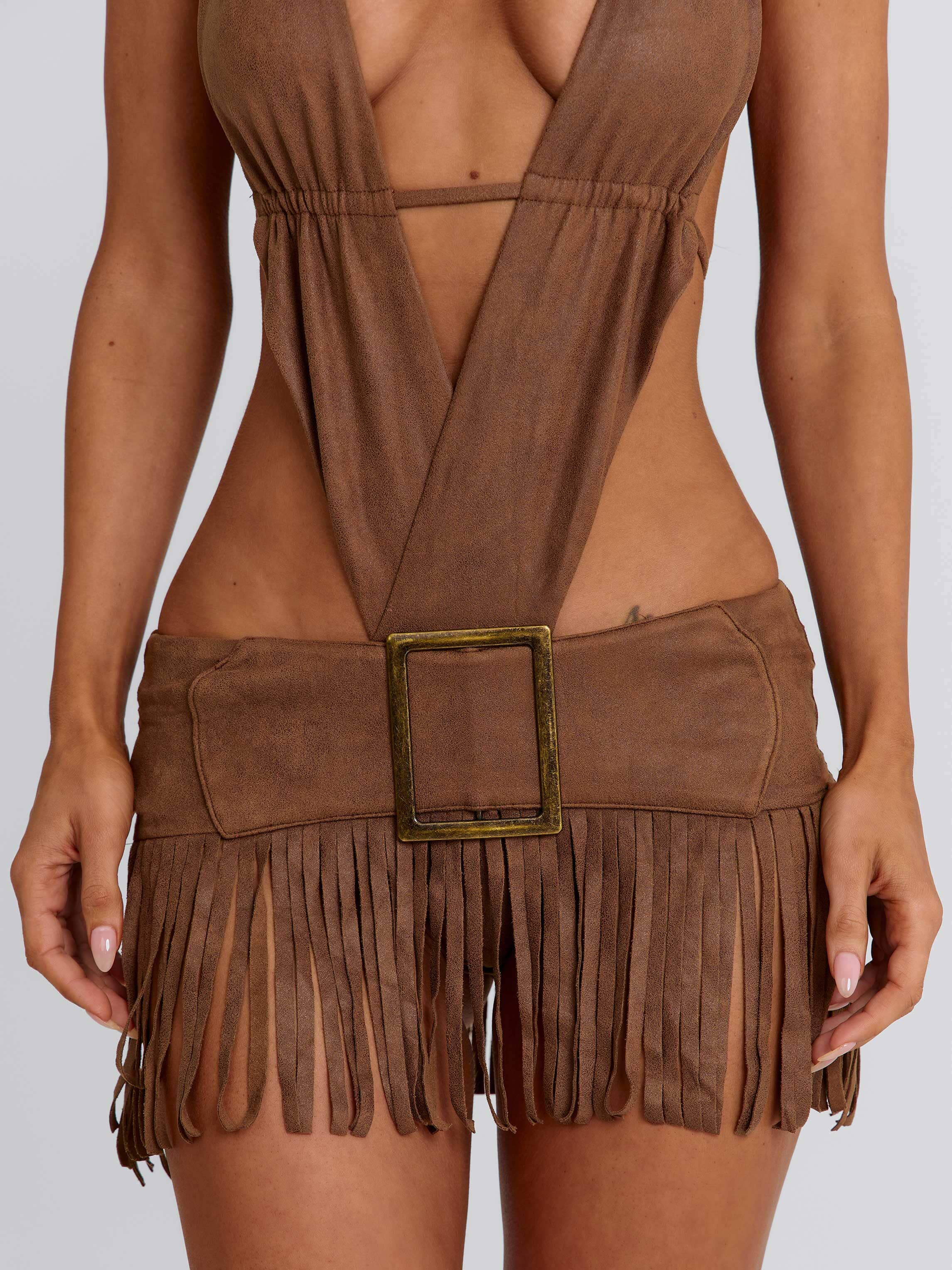 LOURE MINI DRESS BROWN - Image 6