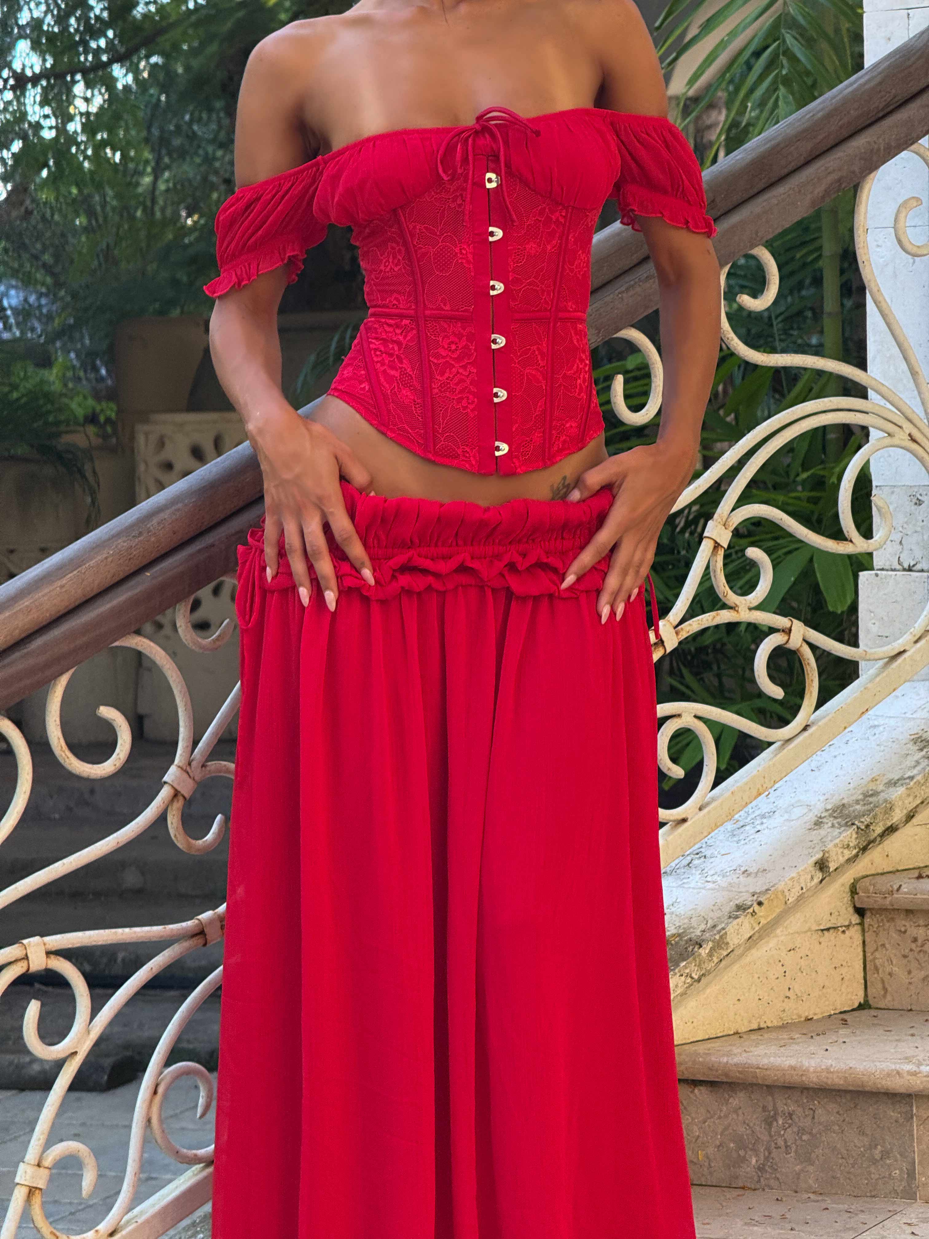 LUBELA MAXI SKIRT RED - Image 6