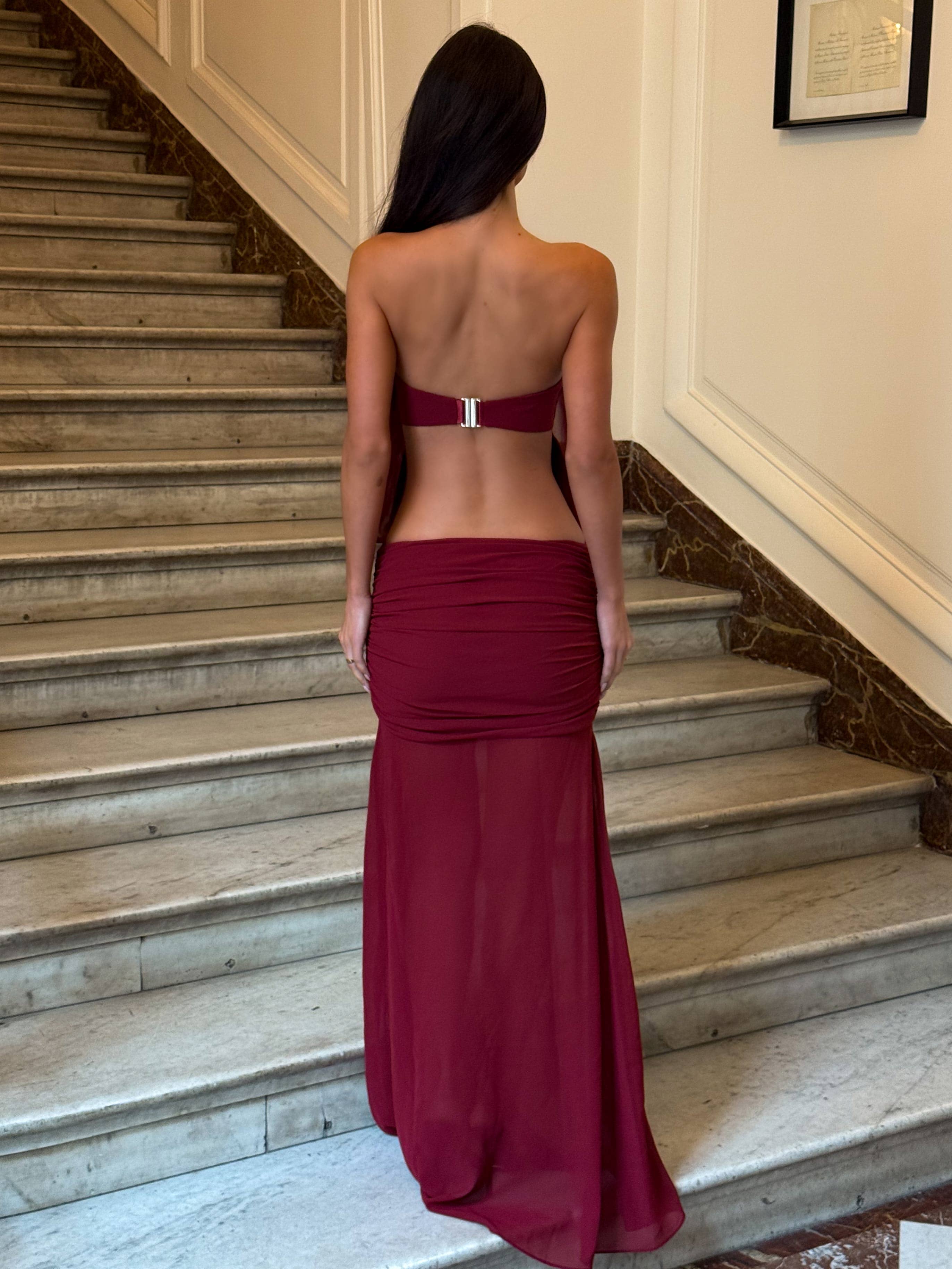 LUMEN MAXI DRESS BURGUNDY - Image 3