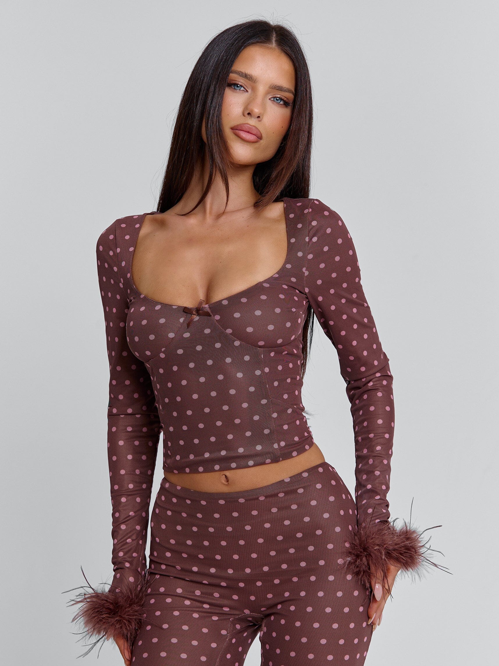 MAHRIA PANT BROWN POLKA DOT - Image 2