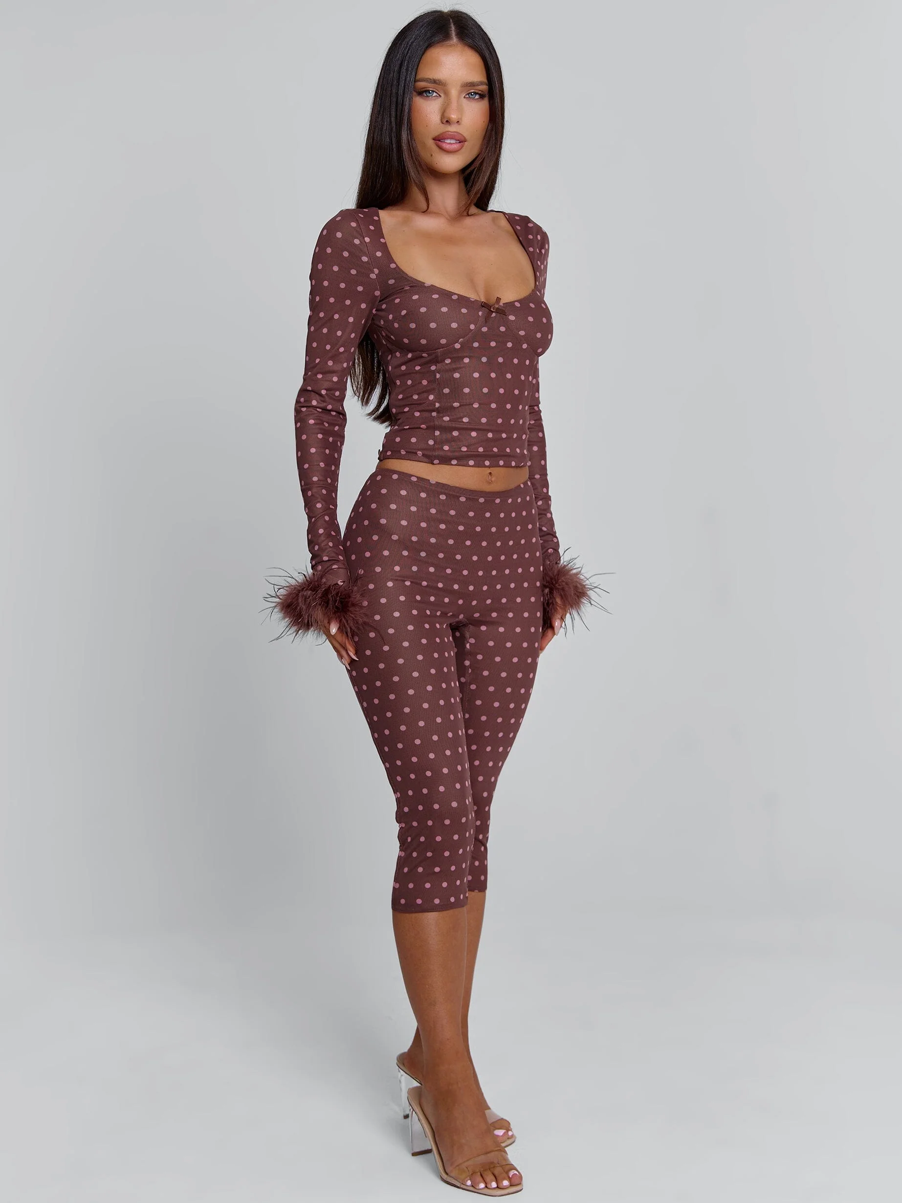 MAHRIA PANT BROWN POLKA DOT - Image 3