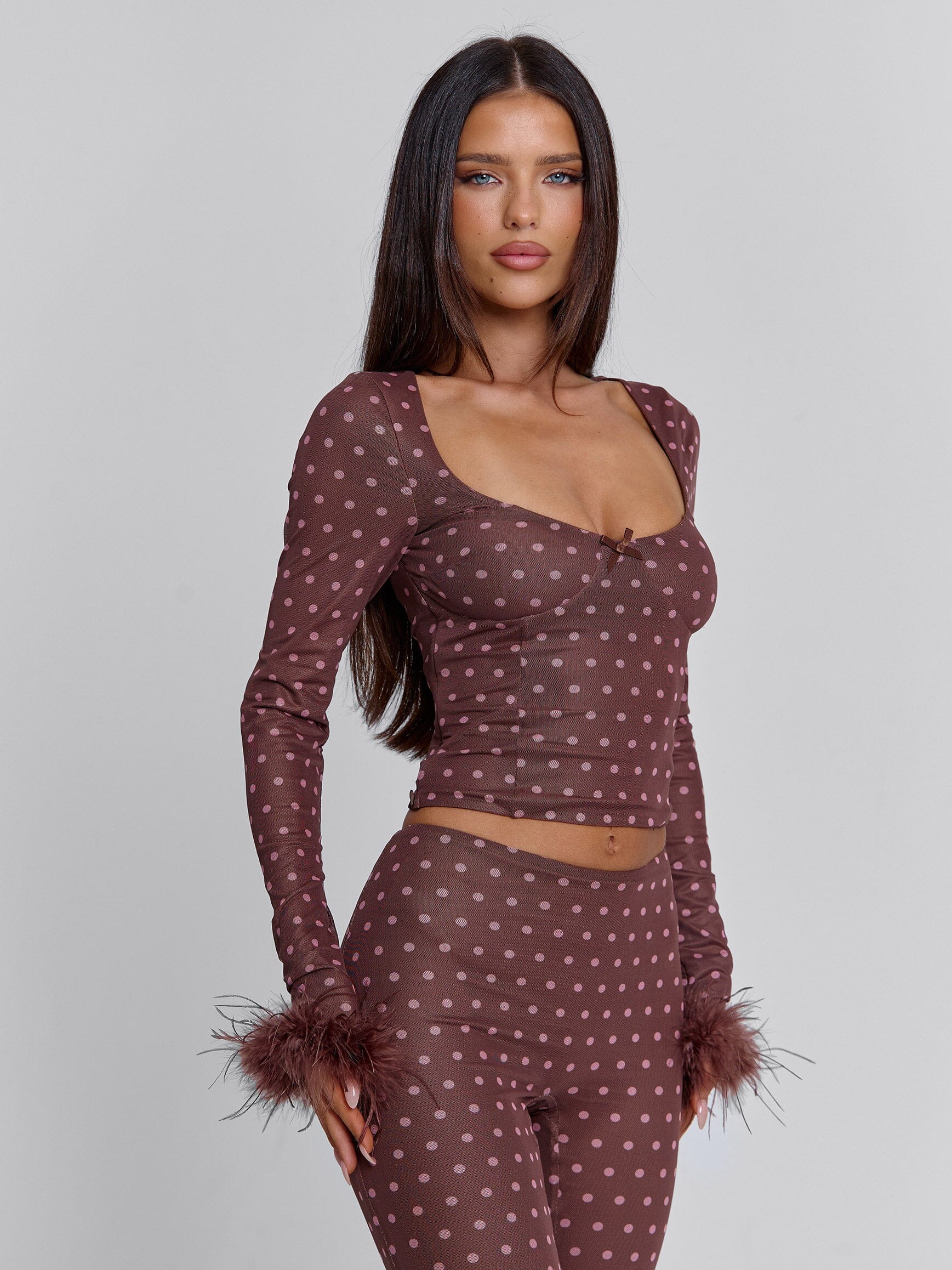 MAHRIA TOP BROWN POLKA DOT - Image 3