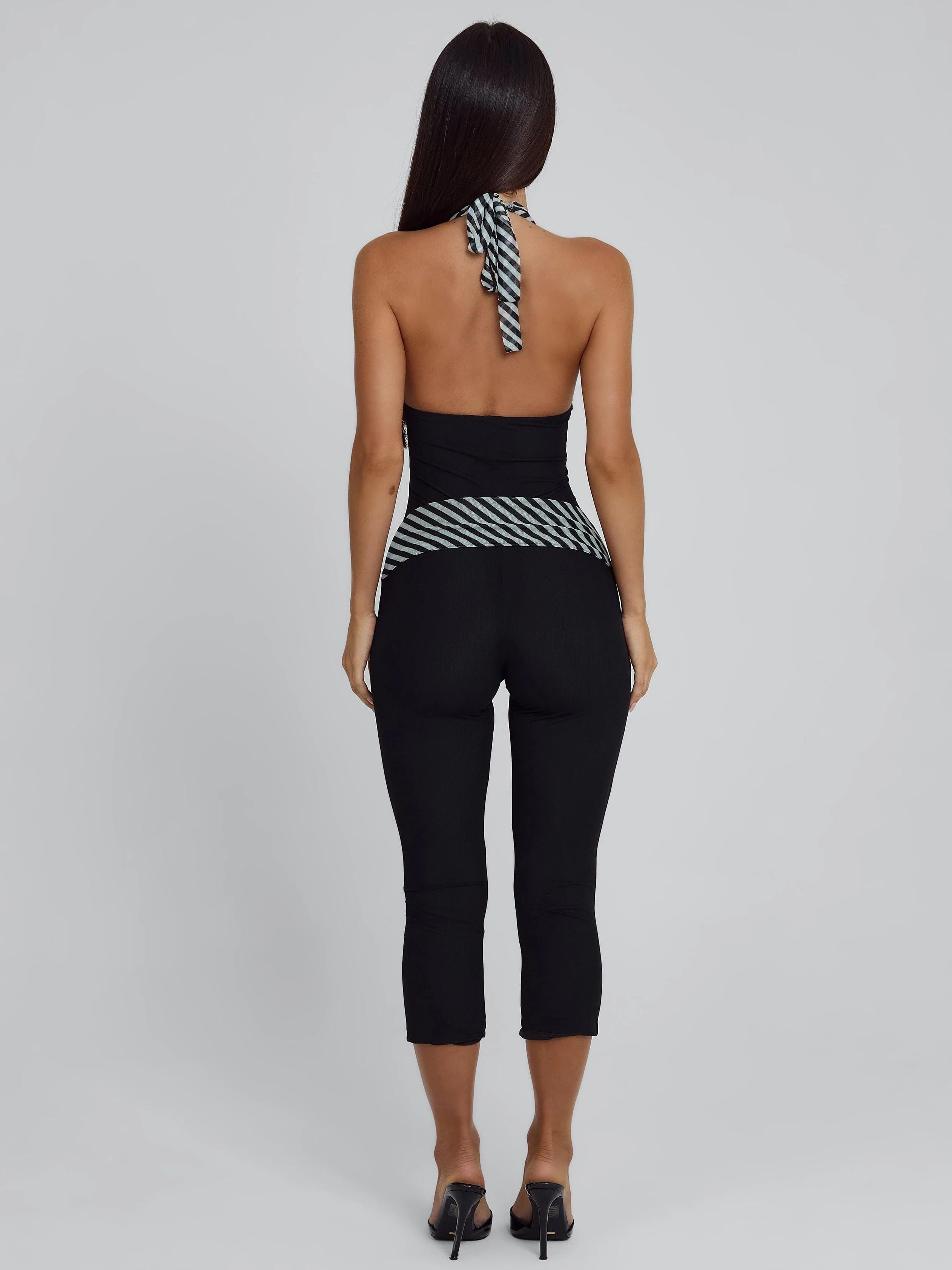 MALANI CAPRI JUMPSUIT BLACK STRIPE - Image 8