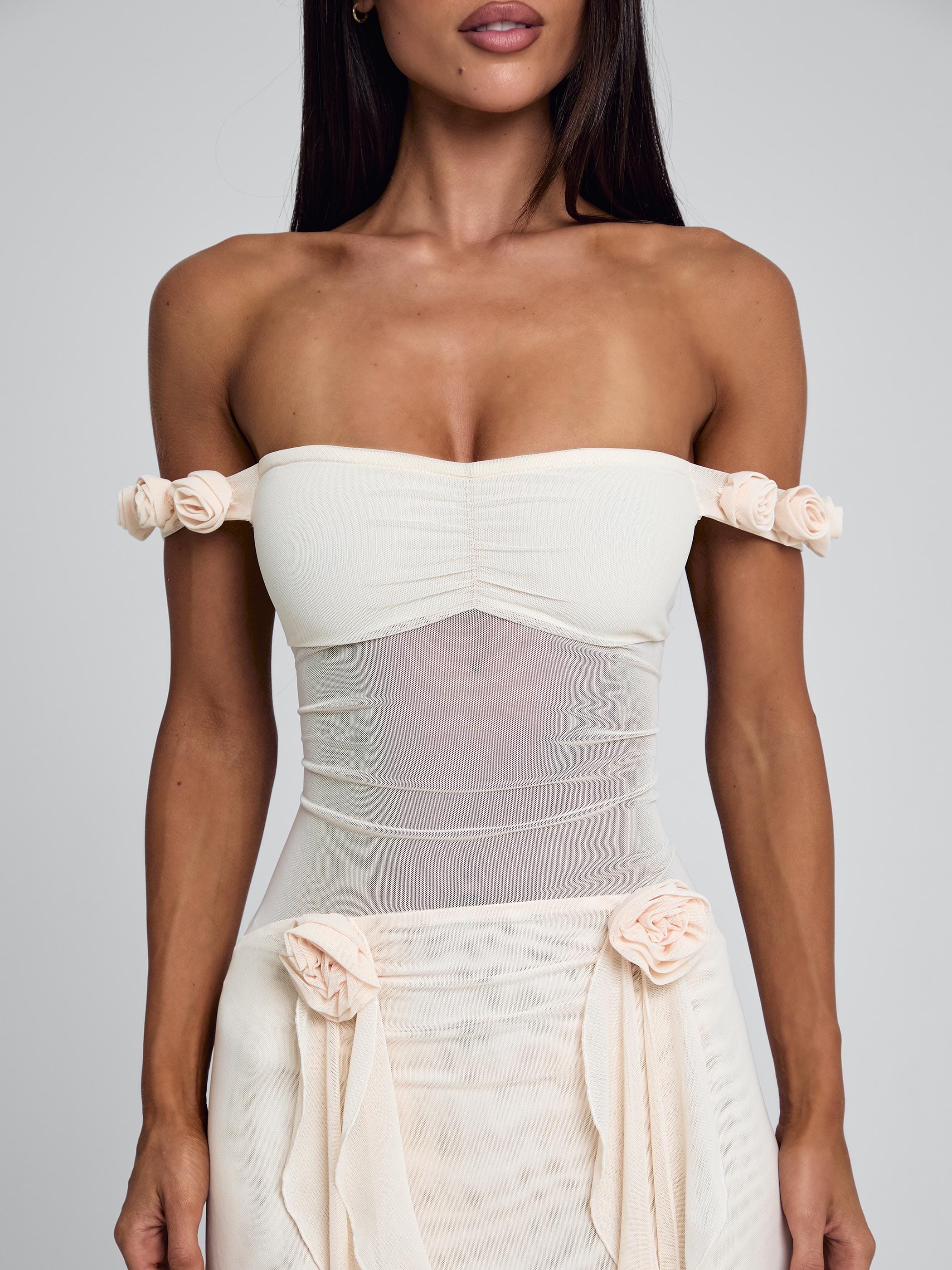 MARCELINE MAXI DRESS BEIGE - Image 5