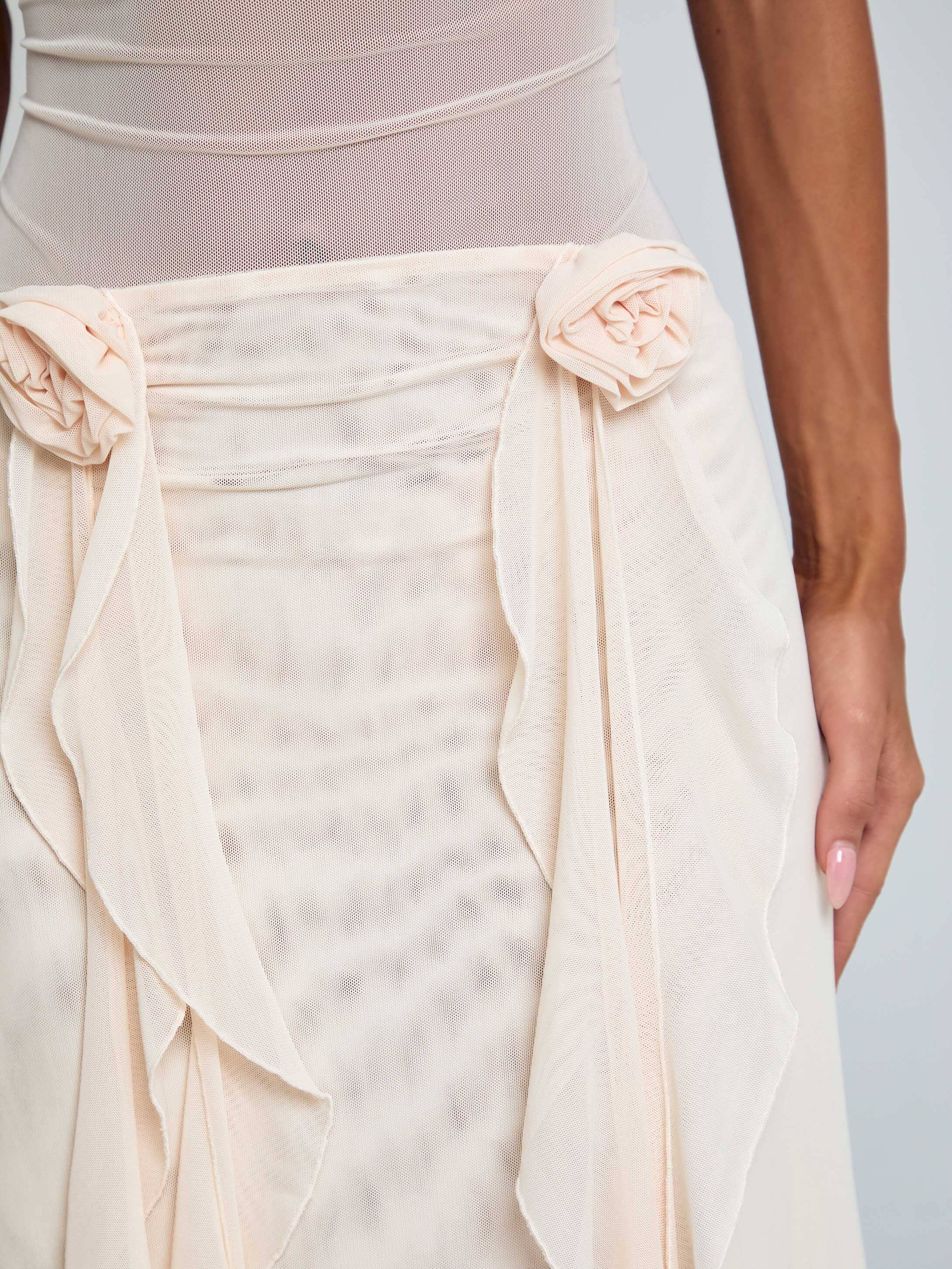 MARCELINE MAXI DRESS BEIGE - Image 7
