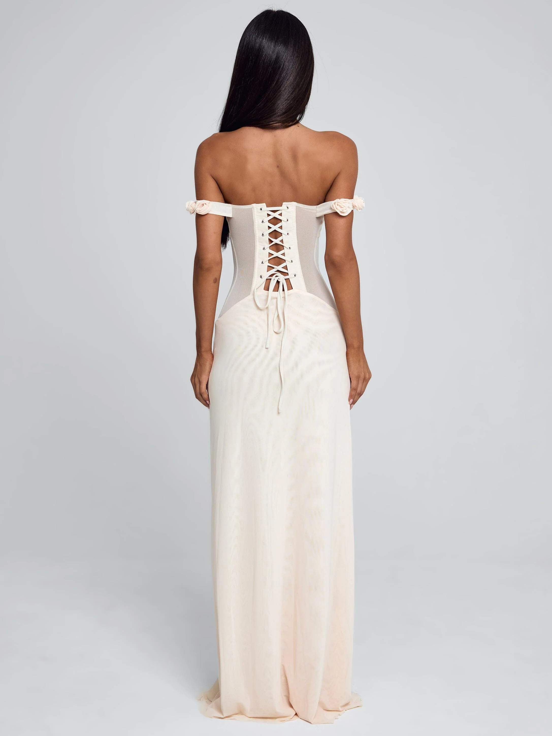 MARCELINE MAXI DRESS BEIGE - Image 8