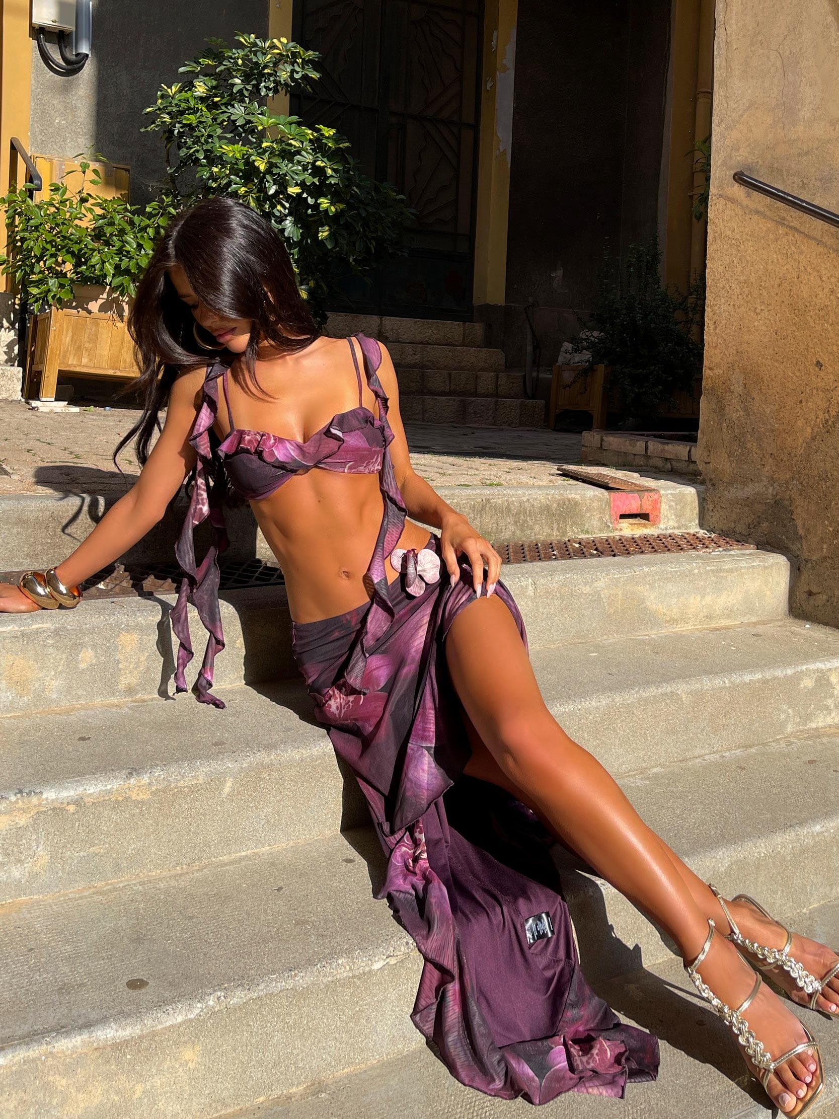 MILLEA MAXI SKIRT ROYAL ORCHID - Image 4