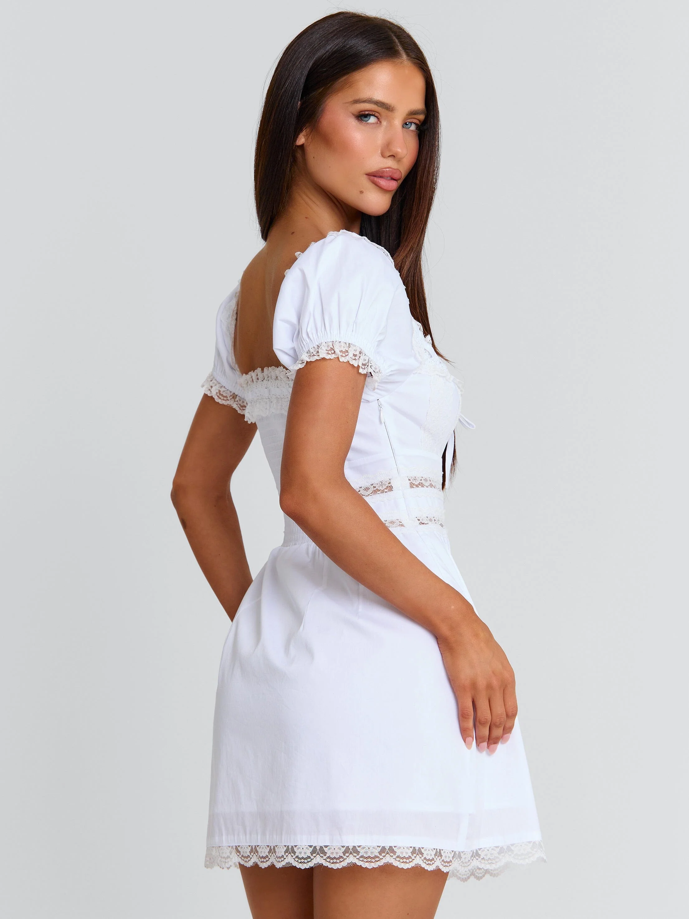 NADIENE MINI DRESS WHITE - Image 7