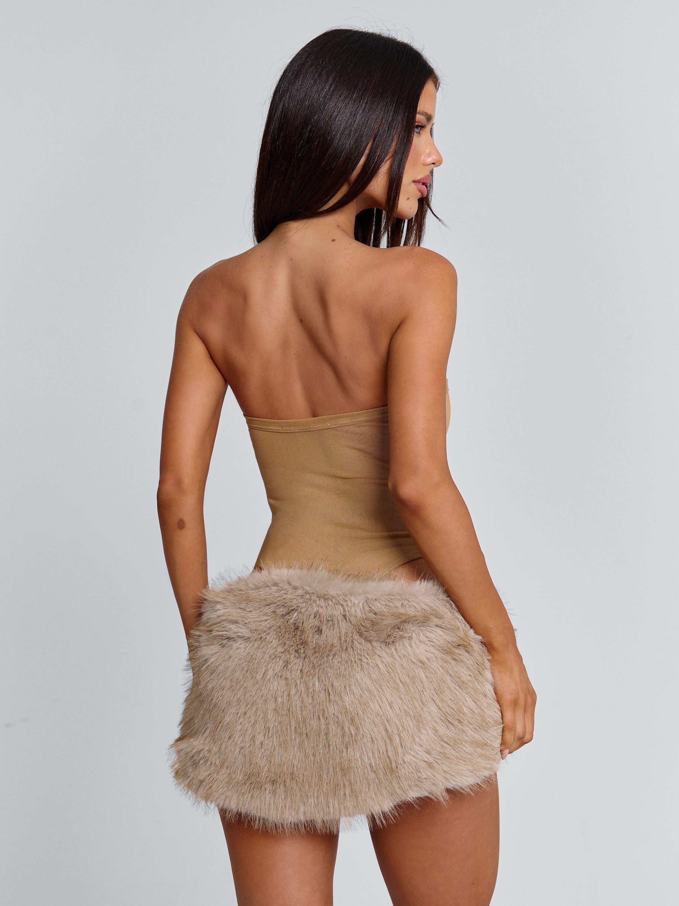 NAHLA MINI SKIRT TAN - Image 8