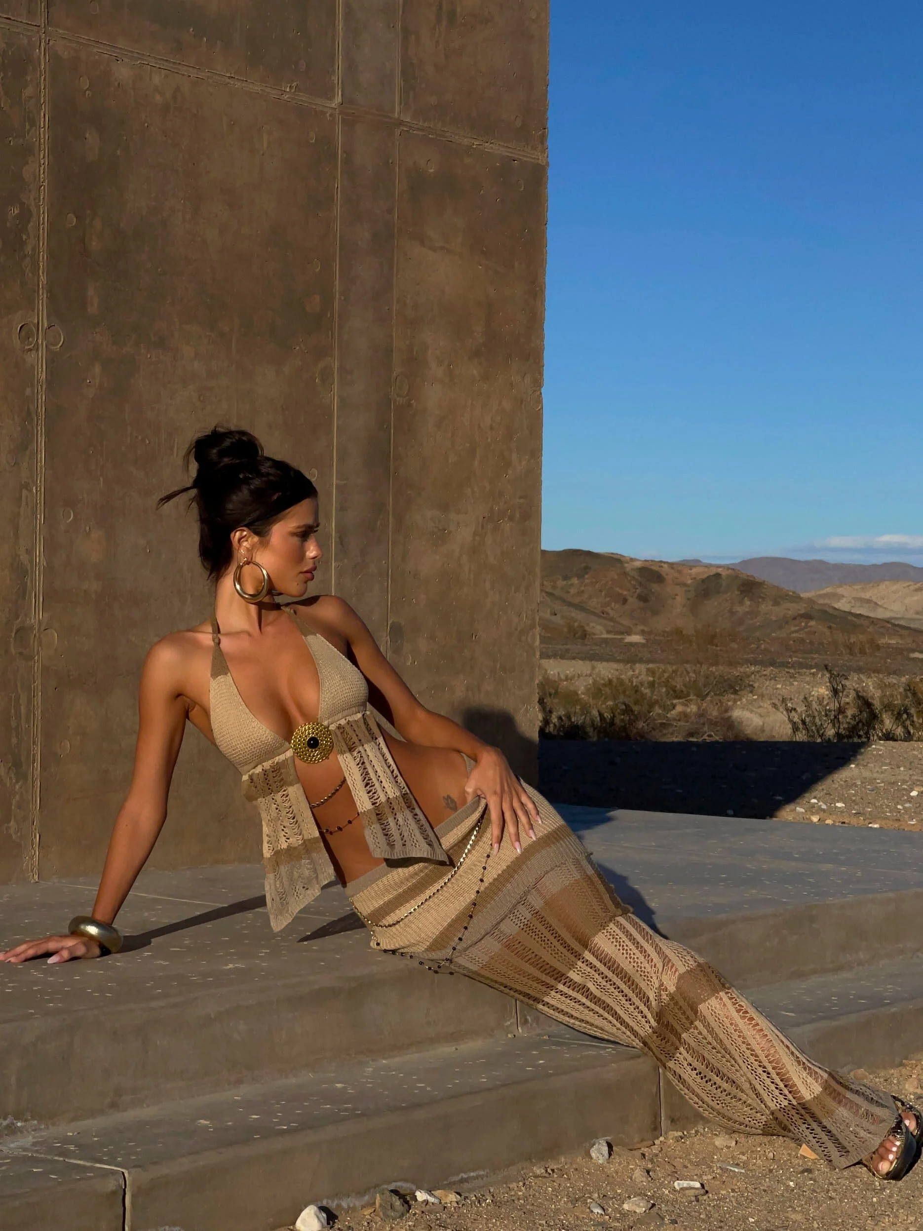 NATASHA MAXI SKIRT NEUTRAL - Image 2