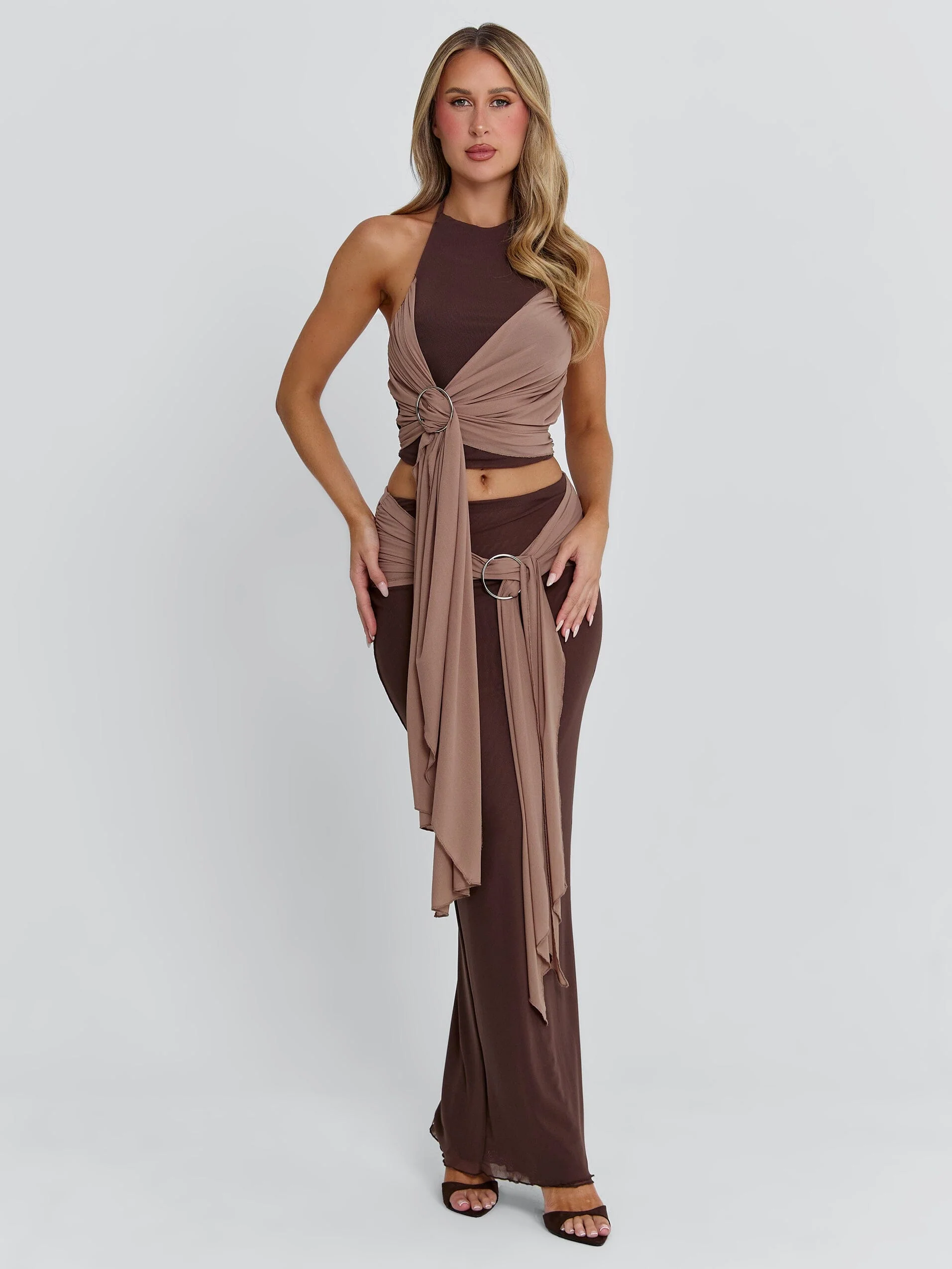 NERINA MAXI SKIRT CHOCOLATE - Image 2
