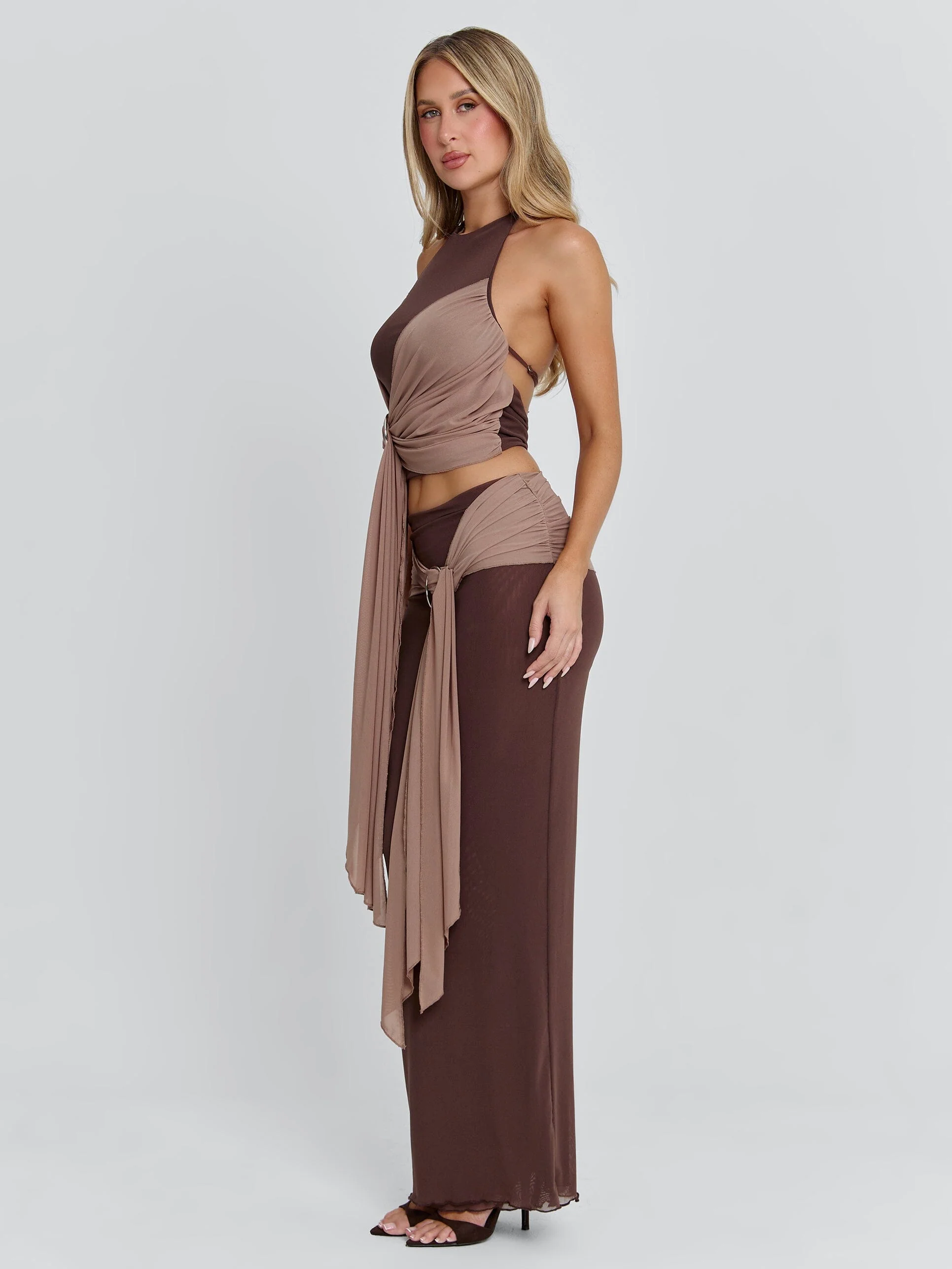 NERINA MAXI SKIRT CHOCOLATE - Image 3