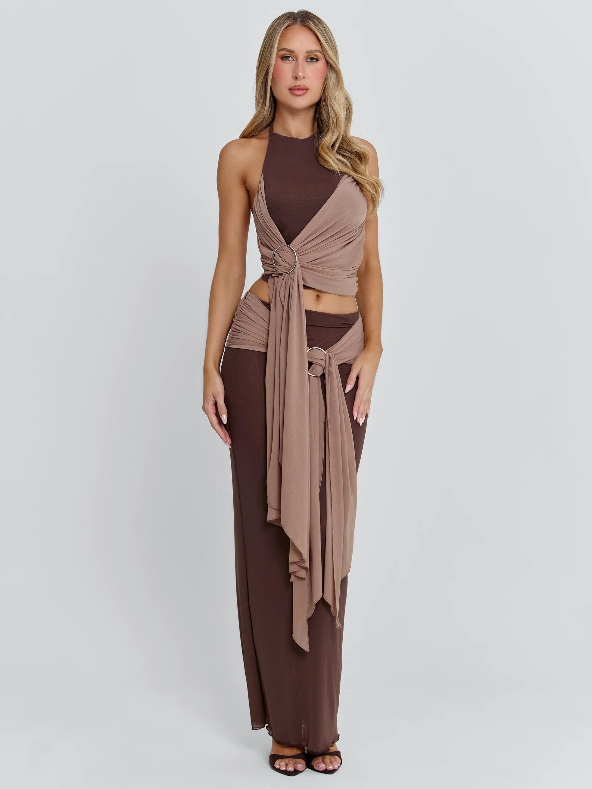 NERINA MAXI SKIRT CHOCOLATE - Image 4