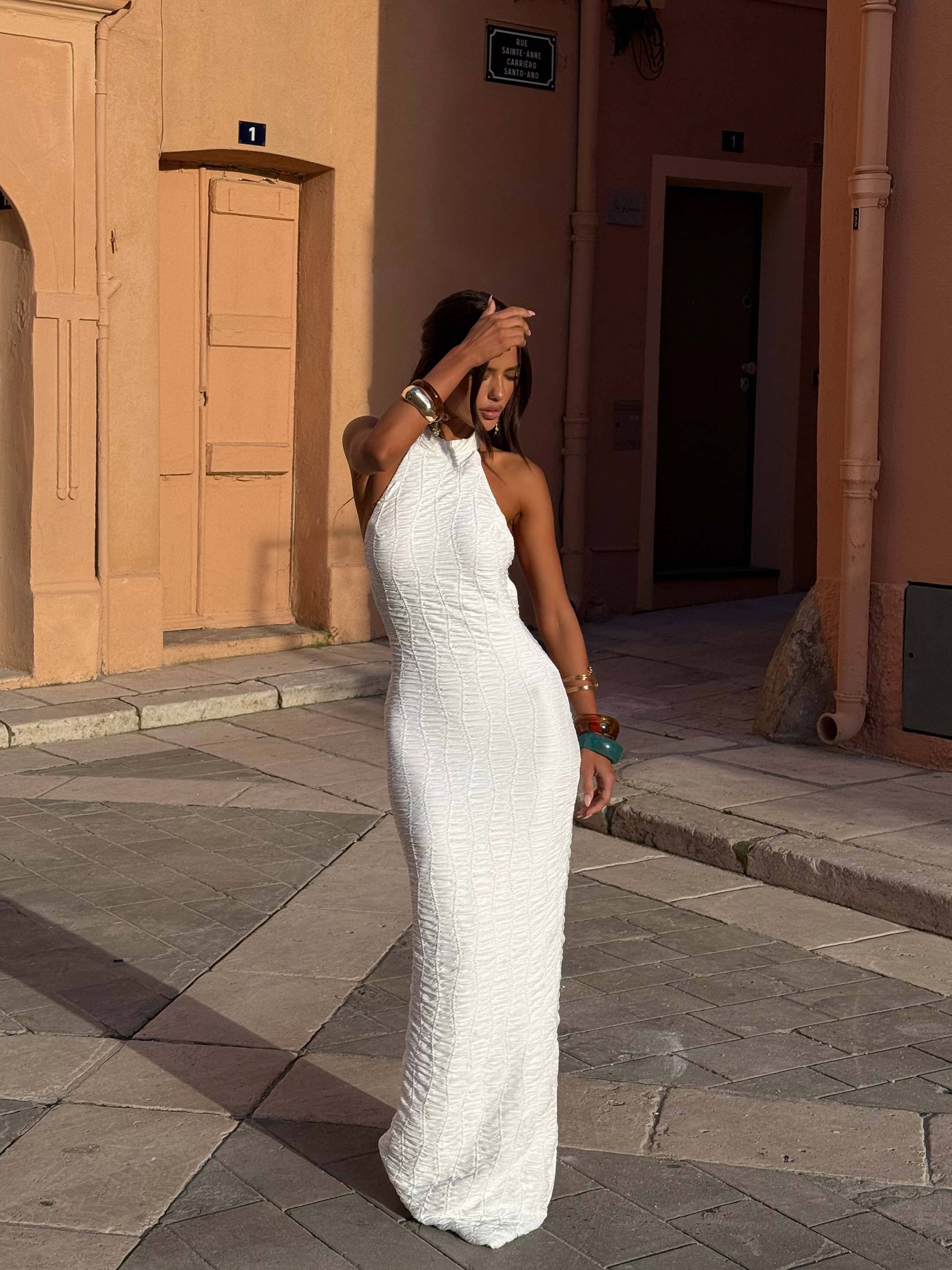 NICOLINA MAXI DRESS WHITE - Image 6