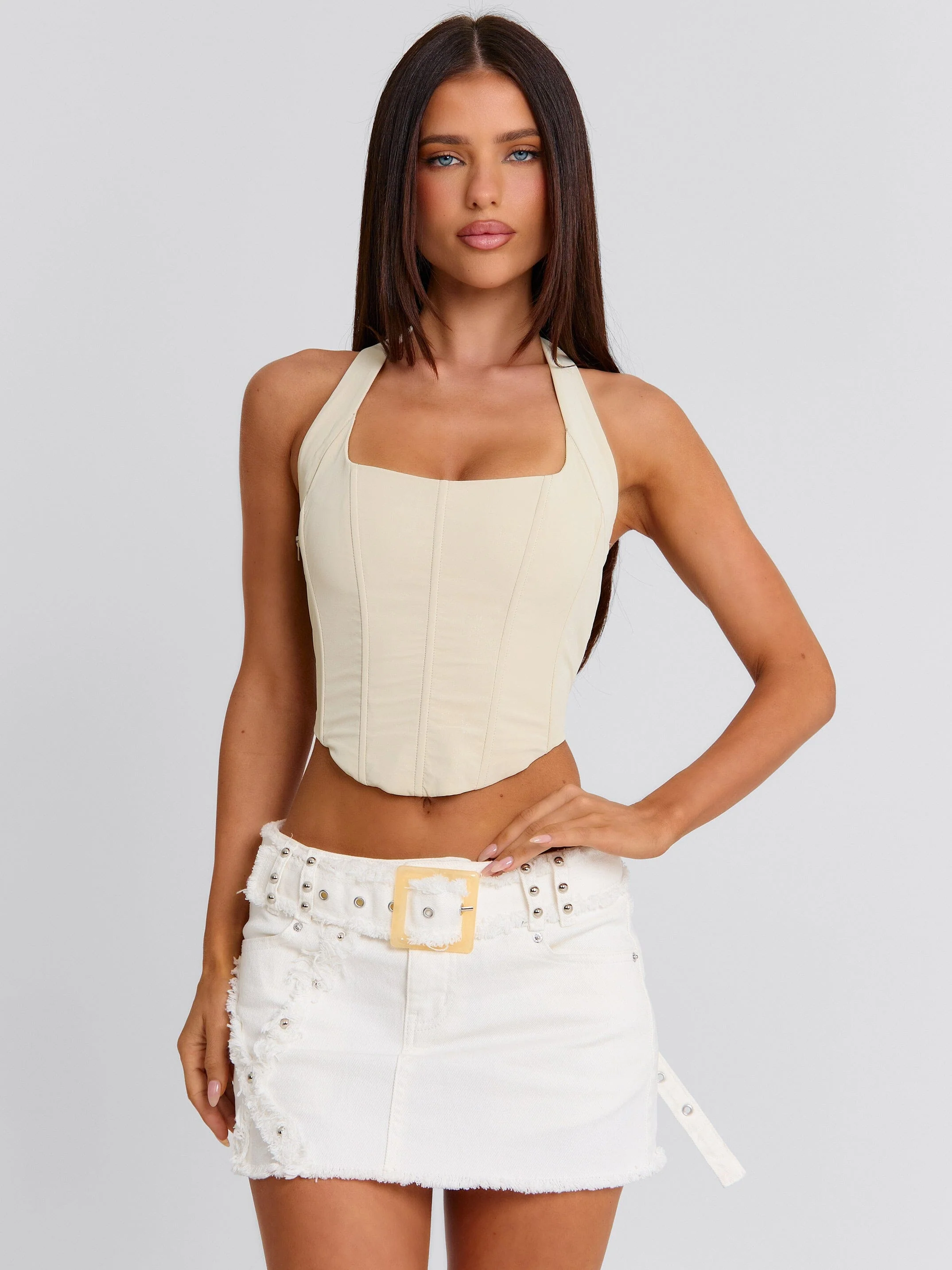 NOVAI MINI SKIRT WHITE - Image 4
