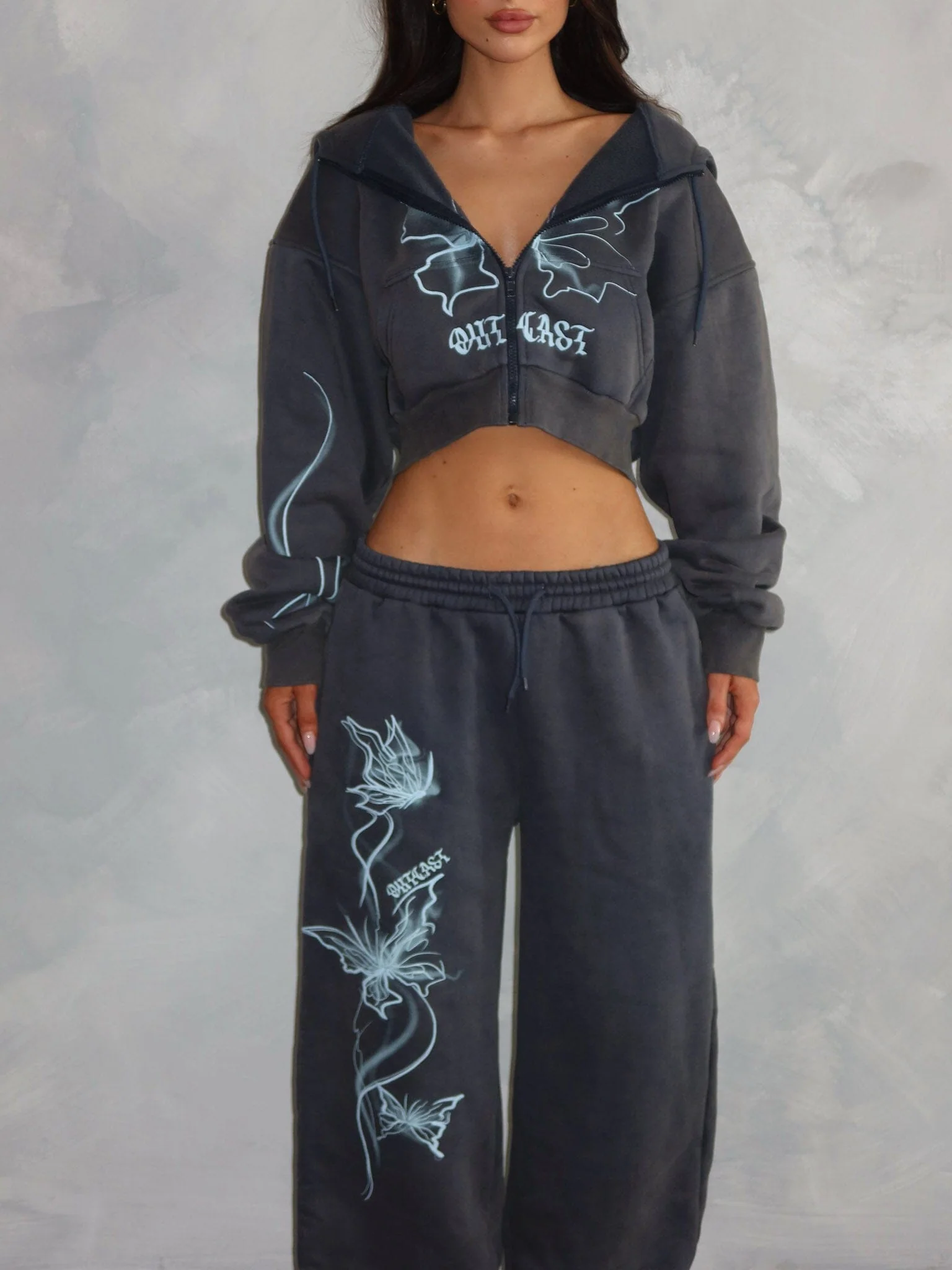 NYA CROPPED HOODIE VINTAGE NAVY - Image 4